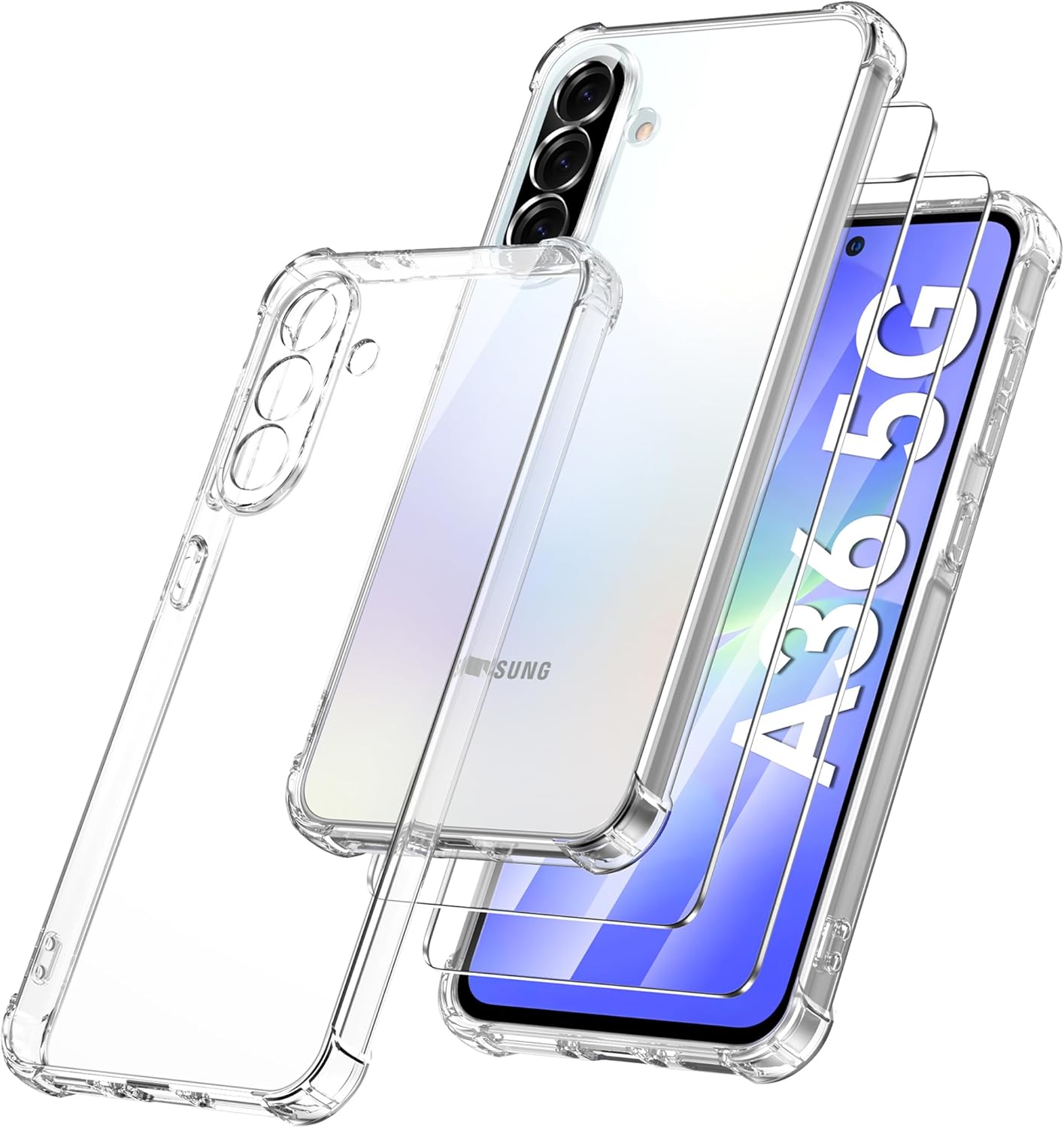 Samsung Galaxy A36 5G Case Clear Phone Cover & Screen Protector
