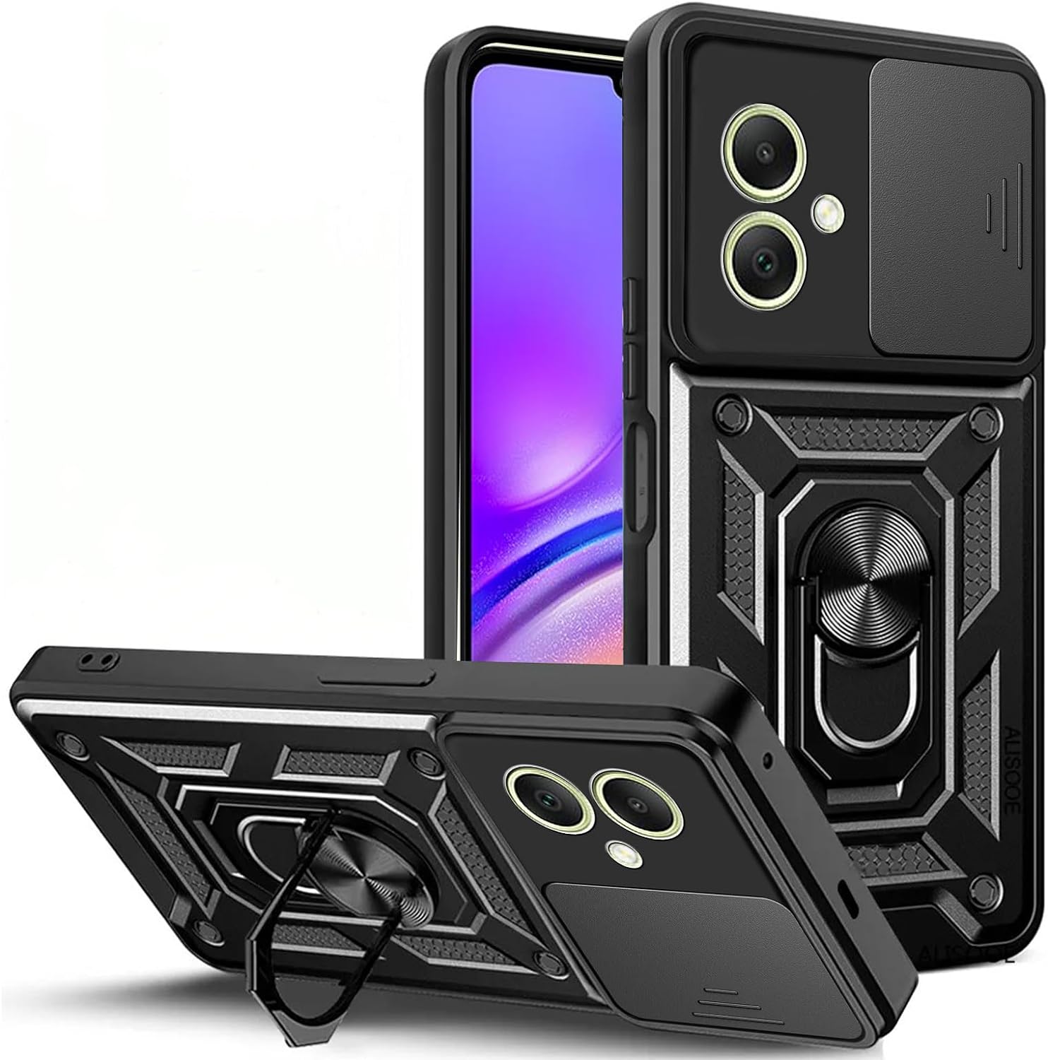 Samsung Galaxy A05 / A05S Case Shockproof Ring Stand Phone Camera Lens Cover & Screen Protector