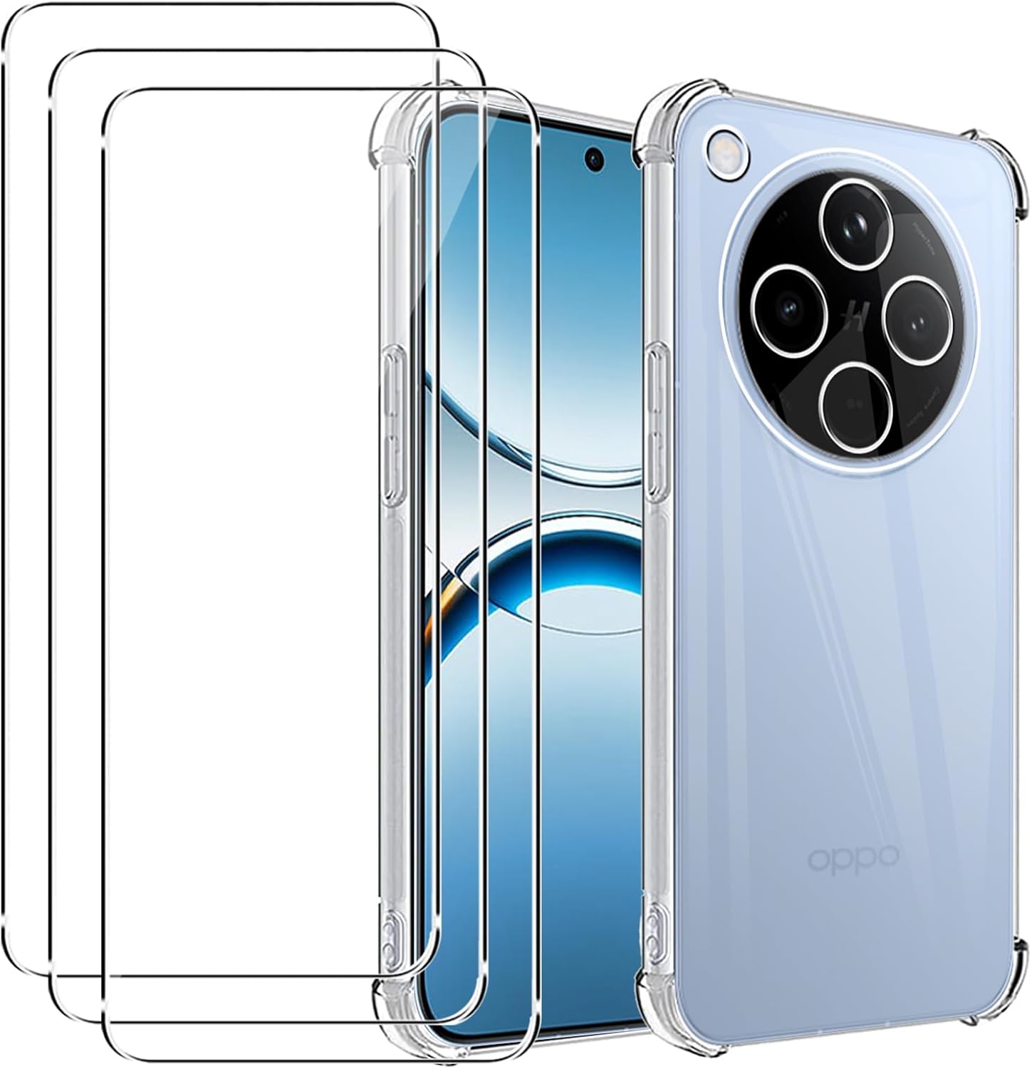 Oppo Find X8 / X8 Pro Case Clear Phone Cover & Screen Protector
