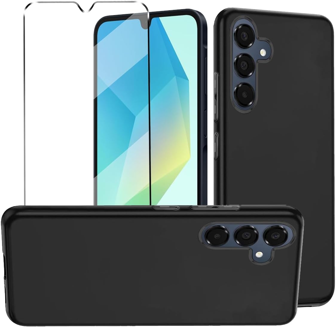 Samsung Galaxy A16 4G/5G Case Black Gel Phone Cover & Screen Protector