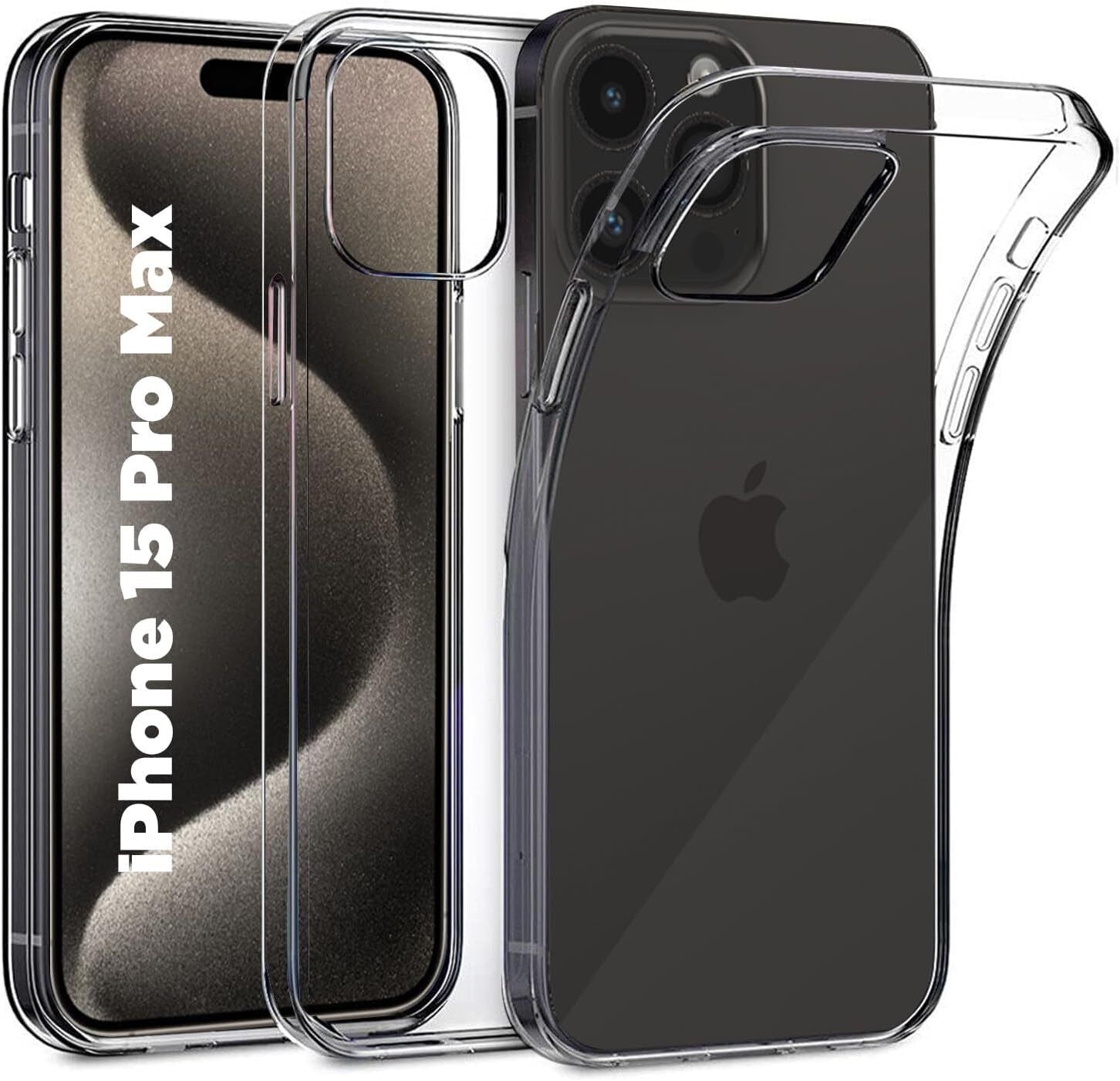 Apple iPhone 15 Pro Max Case Clear Silicone Gel Phone Cover