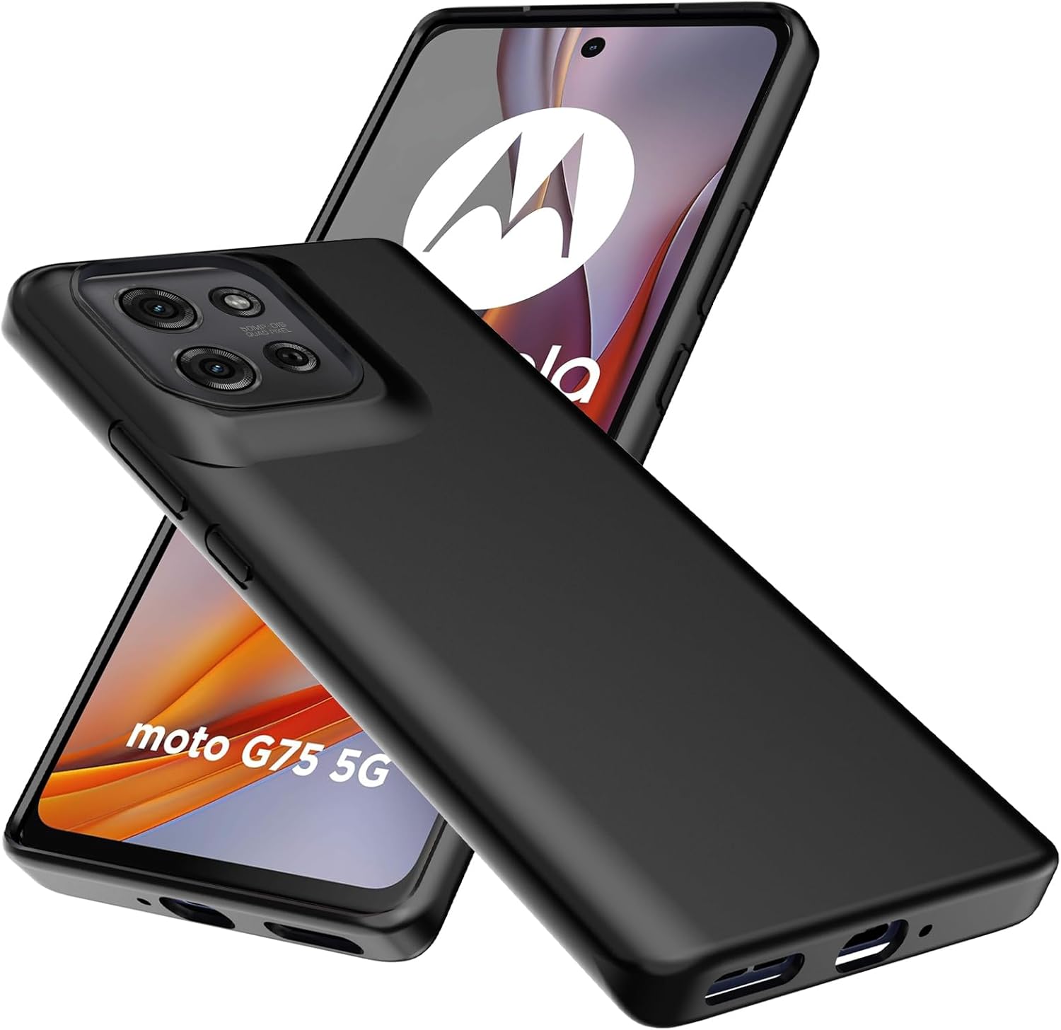 Motorola Moto G75 Case Matte Soft Black Gel Phone