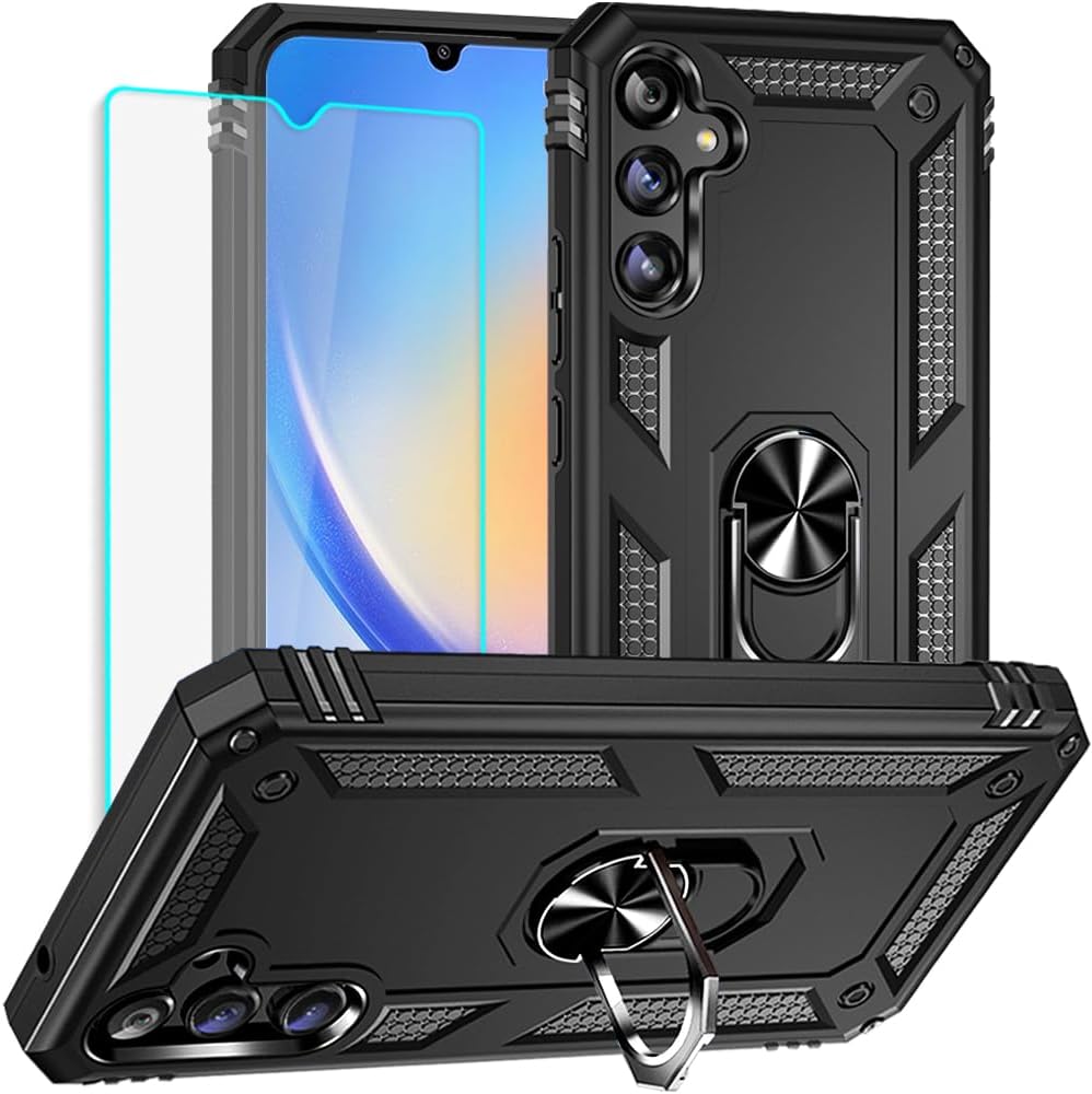 Samsung Galaxy A16 4G/5G Case Shockproof Ring Phone Cover & Screen Protector