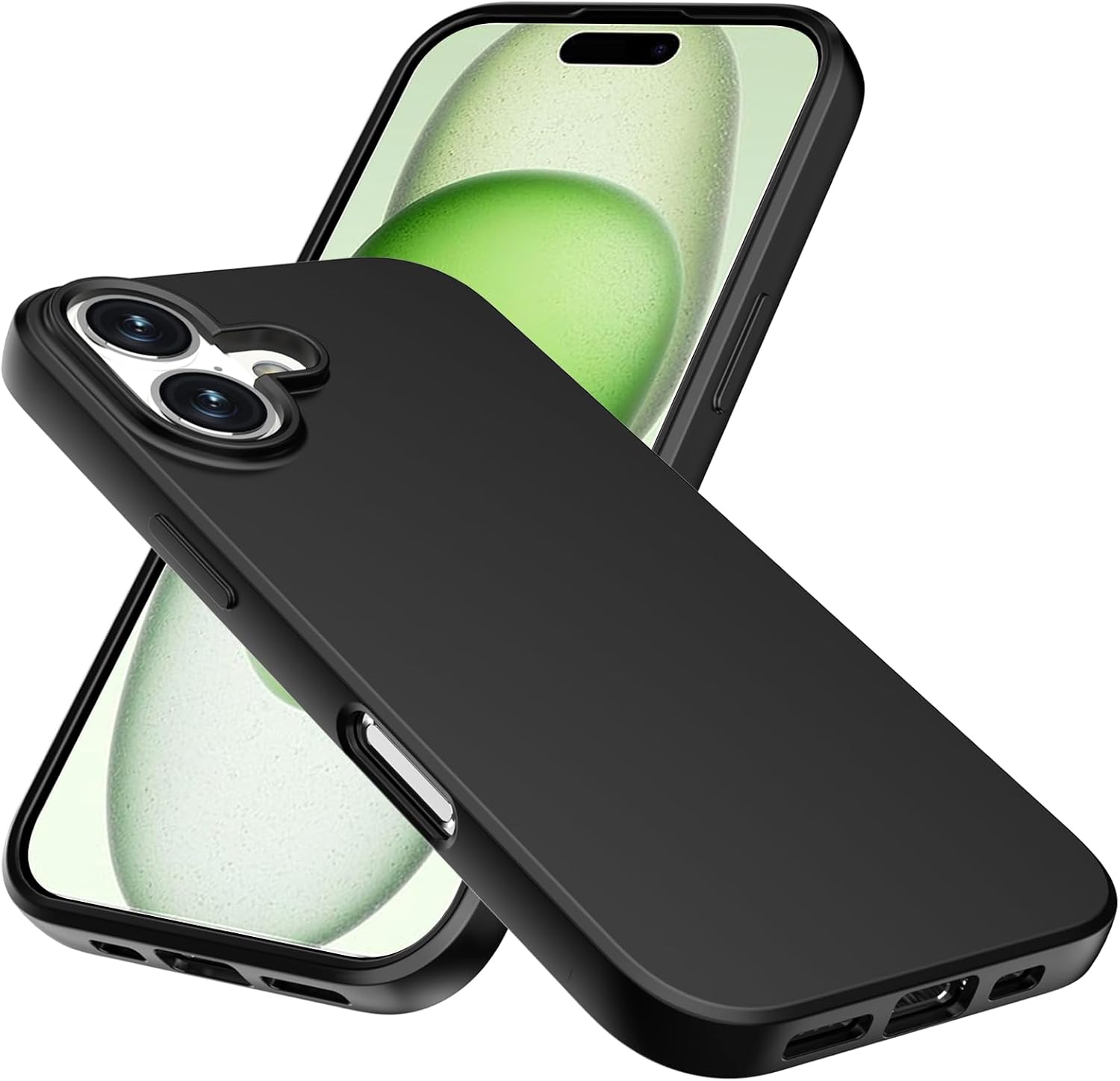 Apple iPhone 16 / 16 Pro / Plus Pro Max Case Black Gel Phone Cover & Screen Protector
