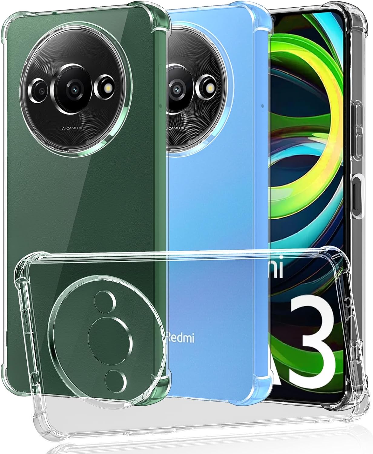 Xiaomi Redmi A3 Case Clear Silicone Shockproof Gel Phone Cover