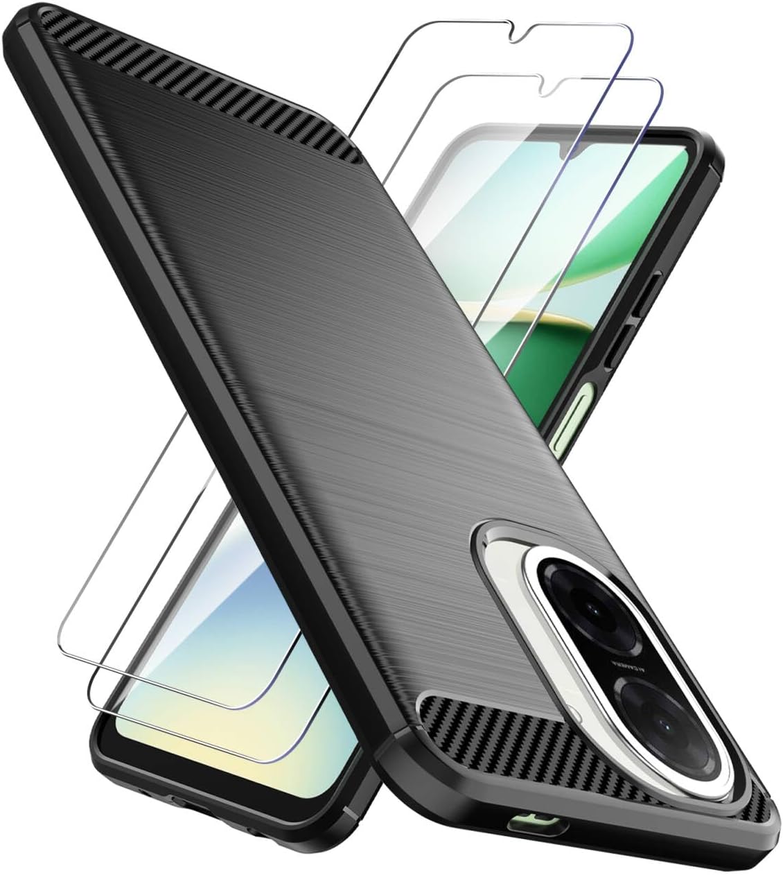 Xiaomi Redmi A5 4G Case Carbon Fibre Phone Cover + Screen Protector