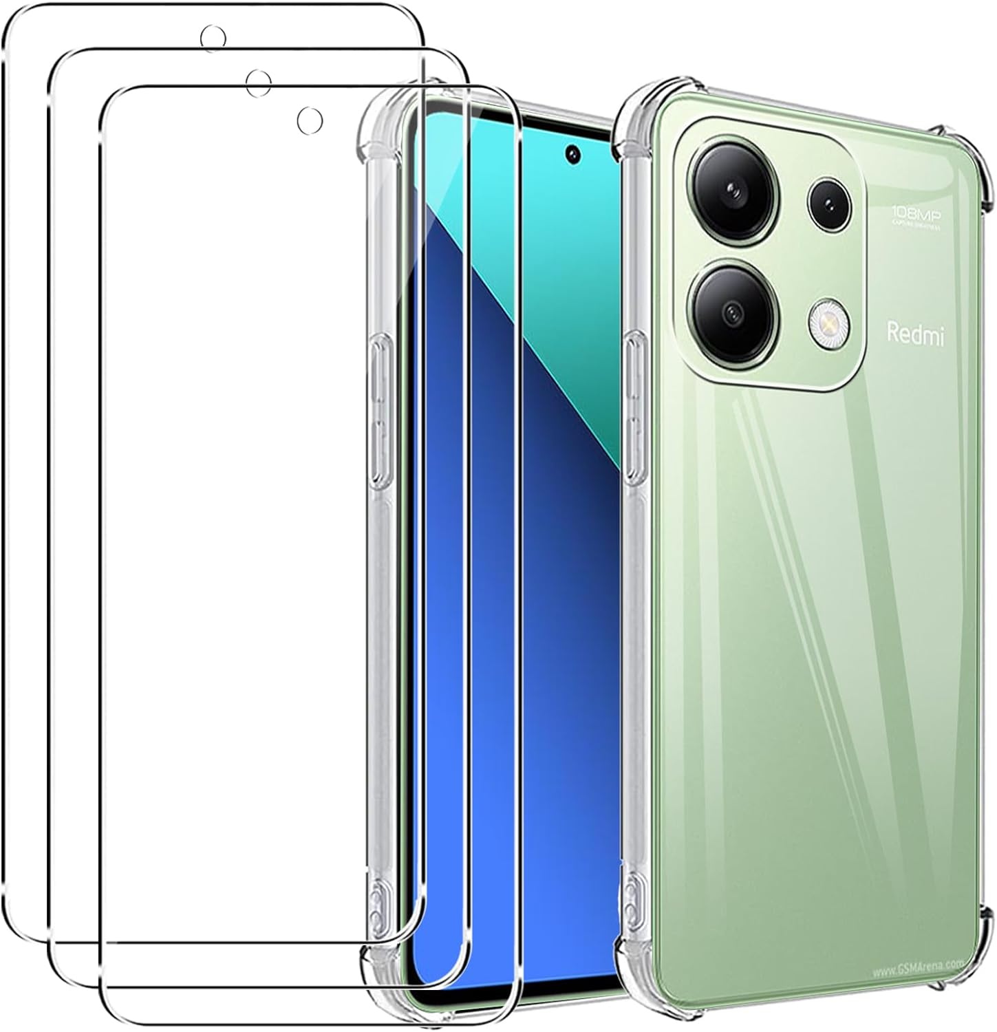 Xiaomi Redmi Note 13 4G Case Clear Phone Cover & Screen Protector