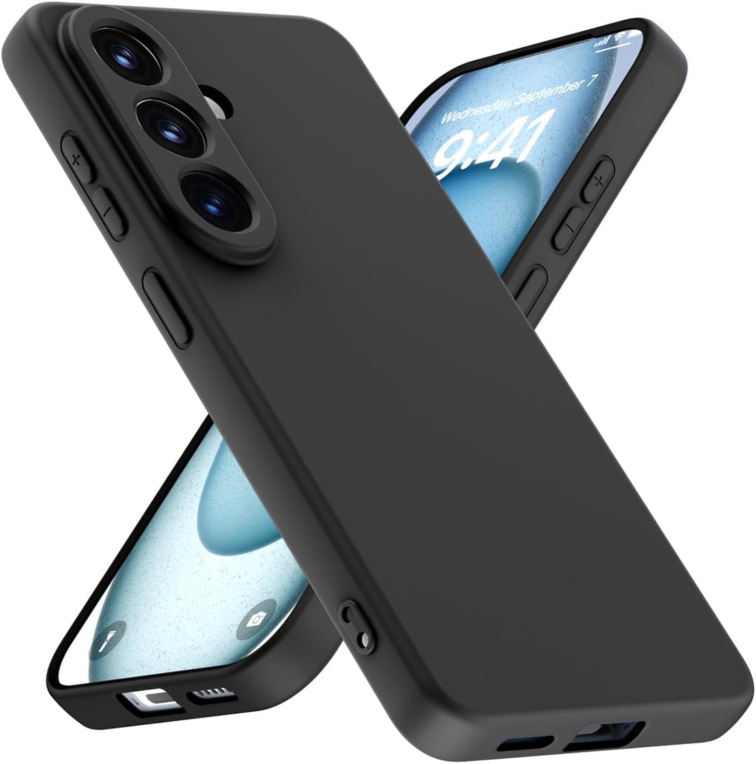 Samsung Galaxy S26 S26 Plus S26 Ultra Case Matte Liquid Silicone Black Gel Phone