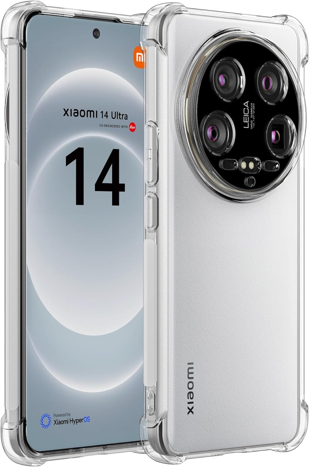 Xiaomi 14 Ultra Case Clear Shockproof Gel Phone Cover & Screen Protector