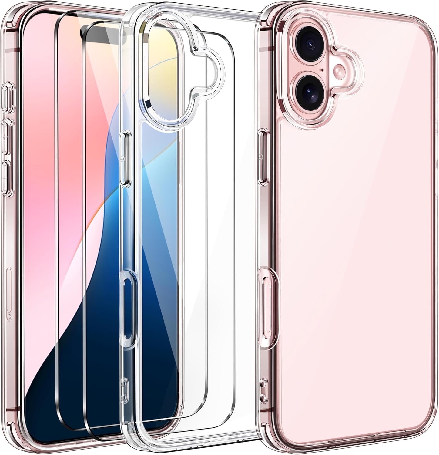 Apple iPhone 16 Pro Plus Max Case Clear Phone Cover & Screen Protector