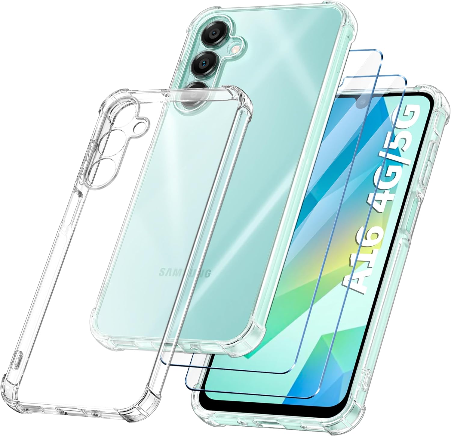 Samsung Galaxy A16 4G/5G Case Clear Phone Cover & Screen Protector