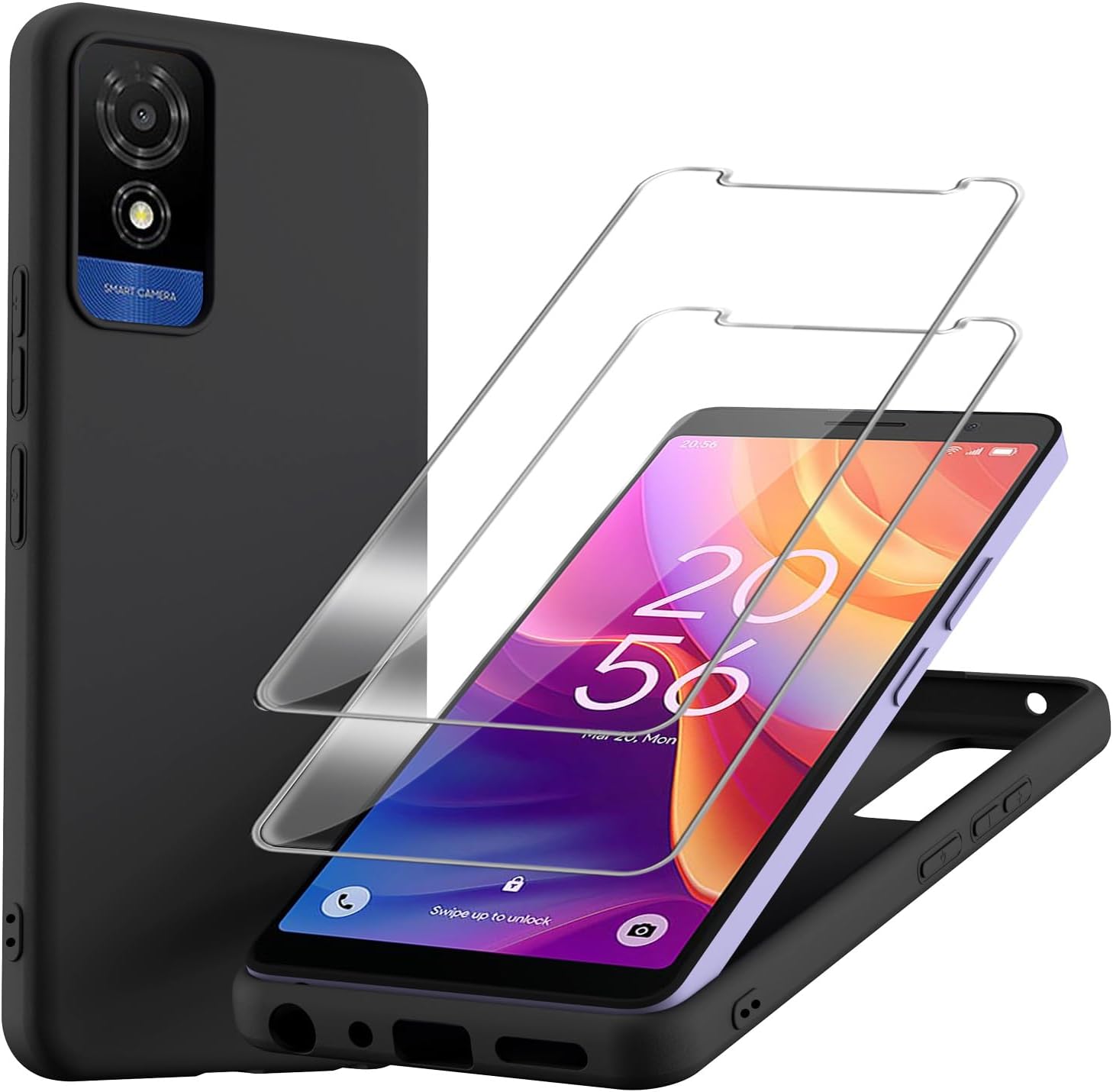 TCL 501 Case Matte Soft Black Gel Phone