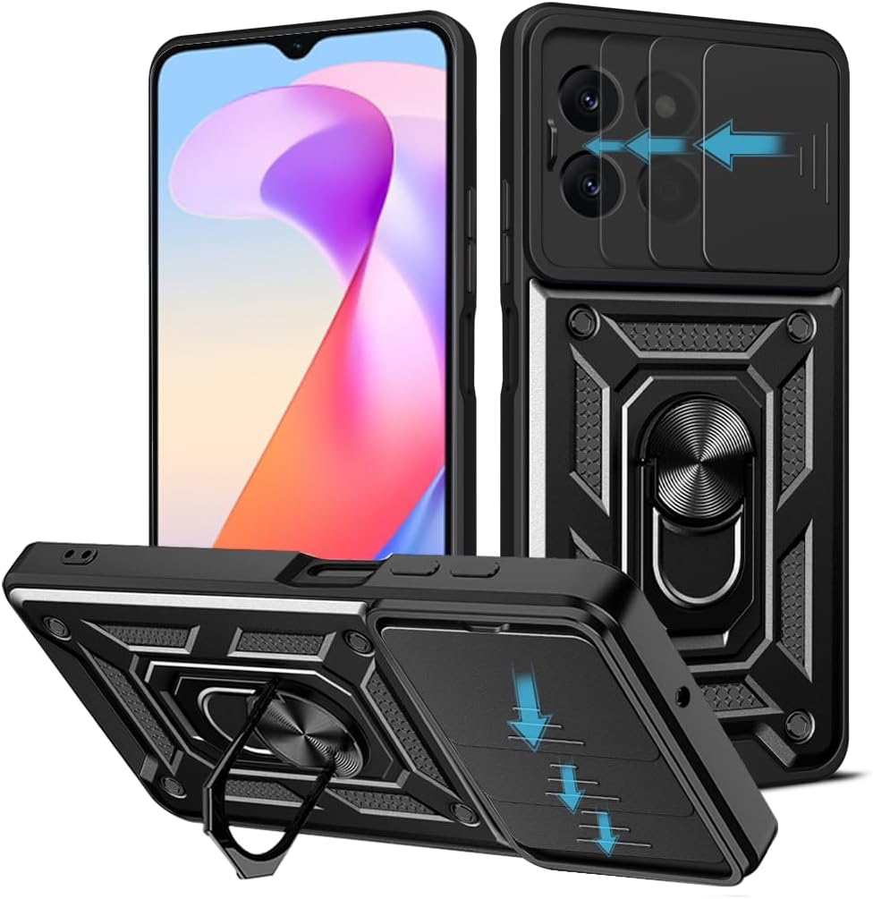 Honor X6b Case Shockproof Ring Stand Phone Camera Lens Cover