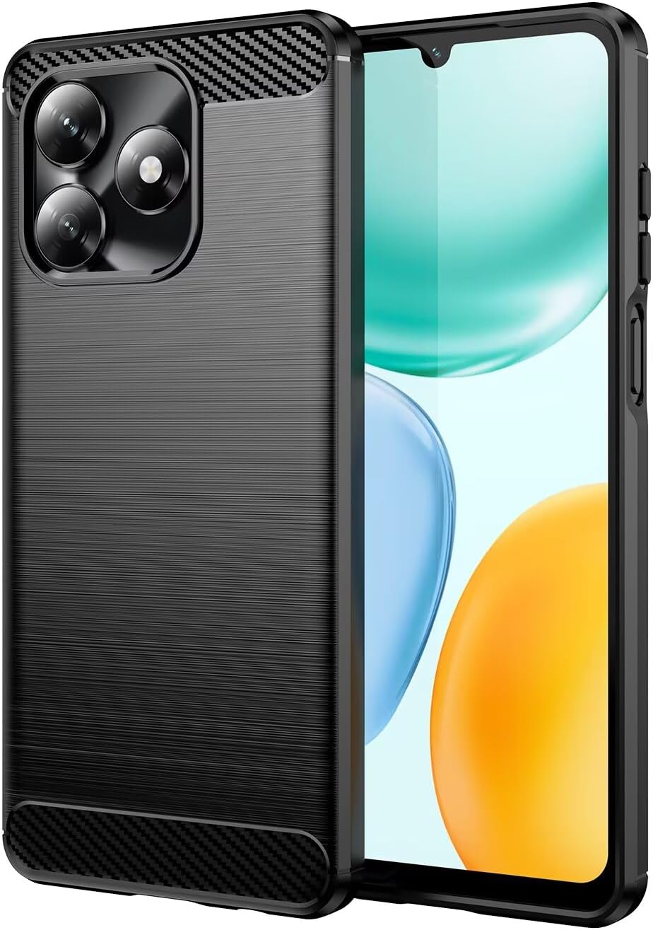 Honor X5c Plus Case Carbon Fibre Phone Cover + Screen Protector