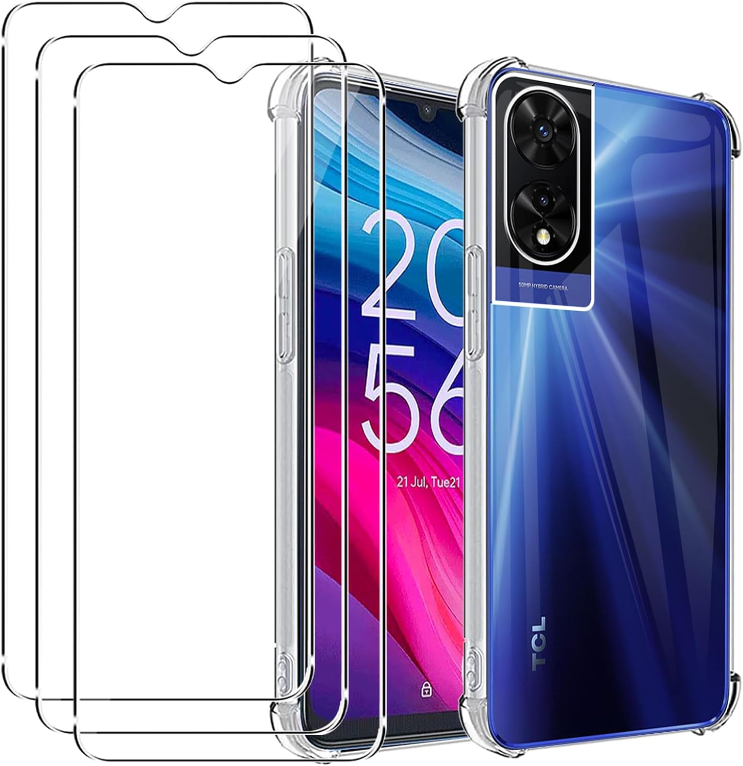 TCL 505 Case Clear Phone Cover & Screen Protector