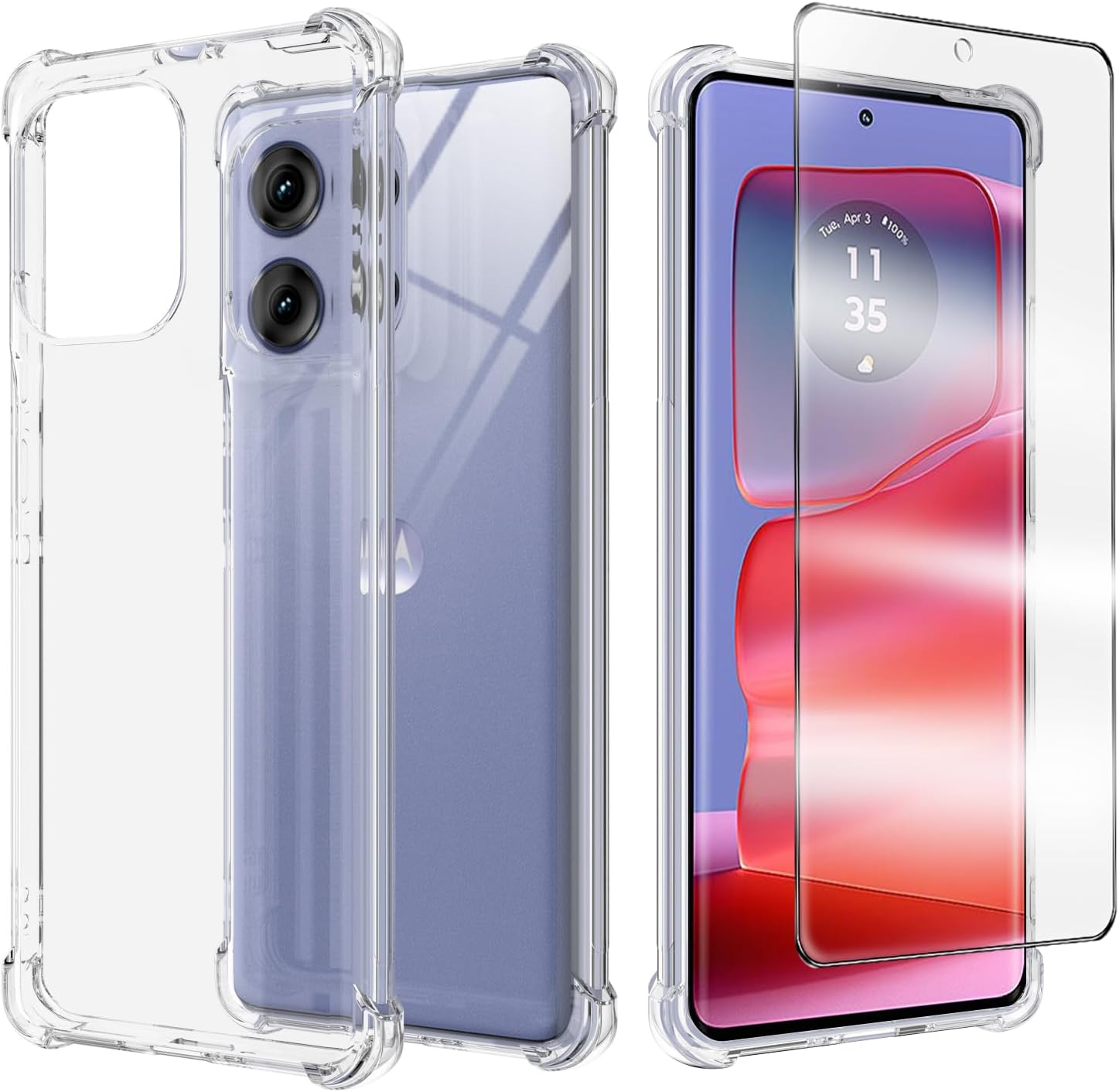 Motorola Edge 50 Pro Case Clear Phone Cover & Screen Protector