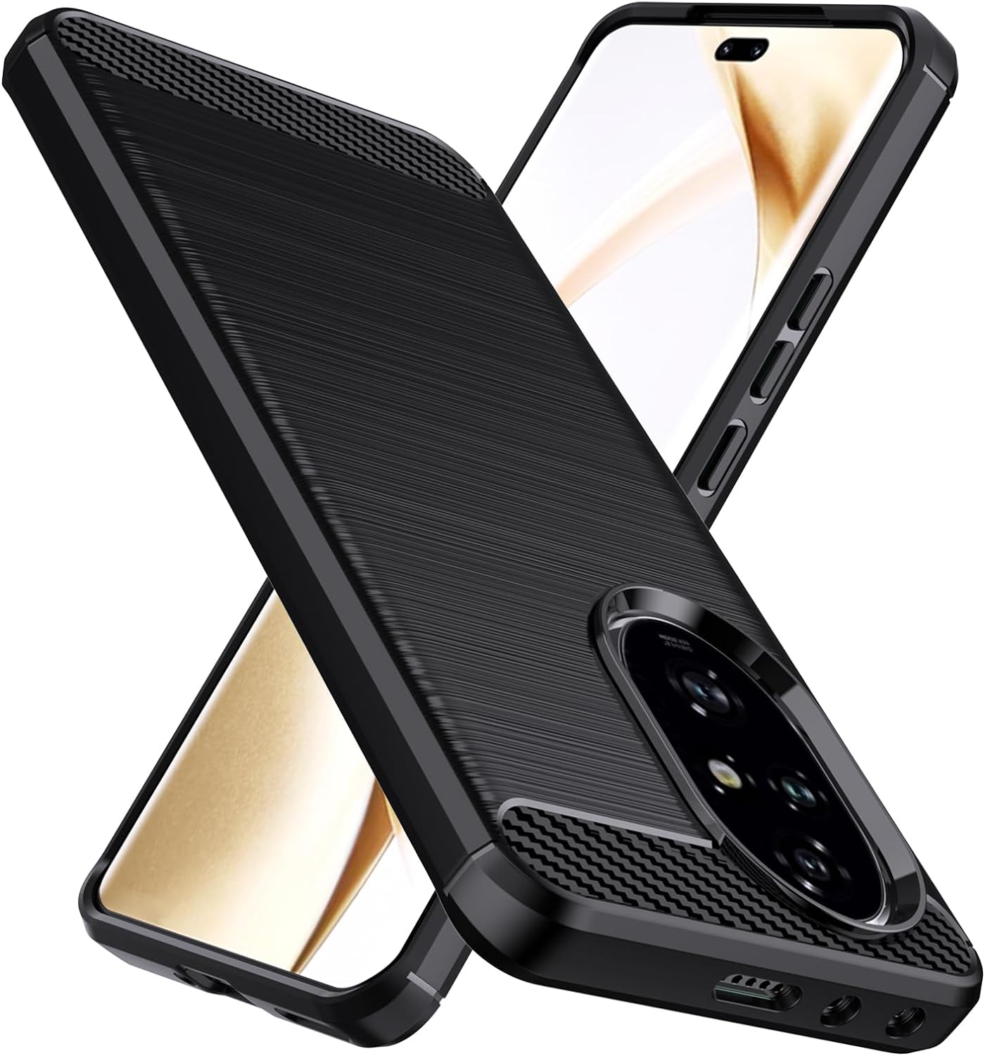 Honor 200 Pro Case Carbon Fibre Phone Cover + Screen Protector