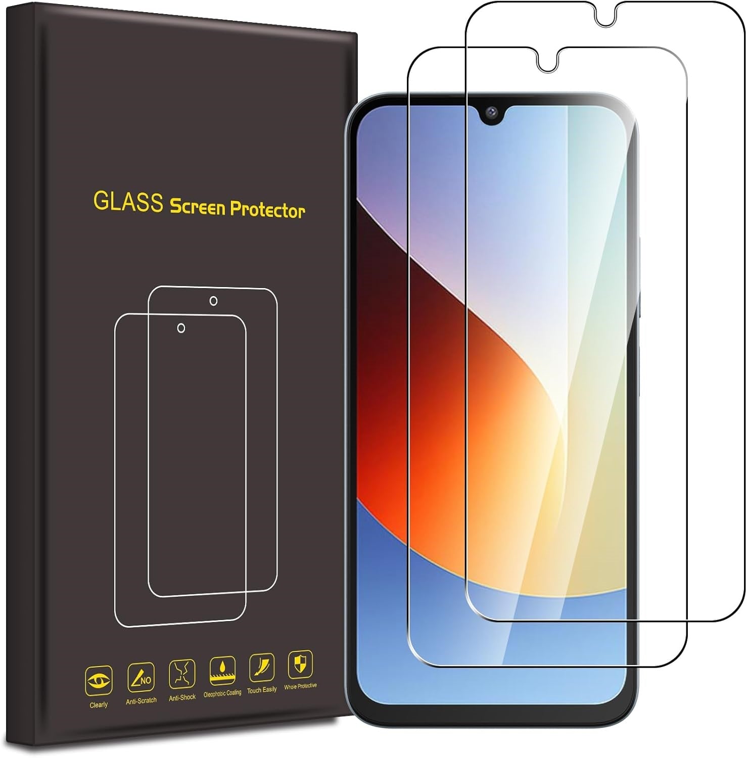 Xiaomi Redmi 15a Screen Protector Glass 2 Pack