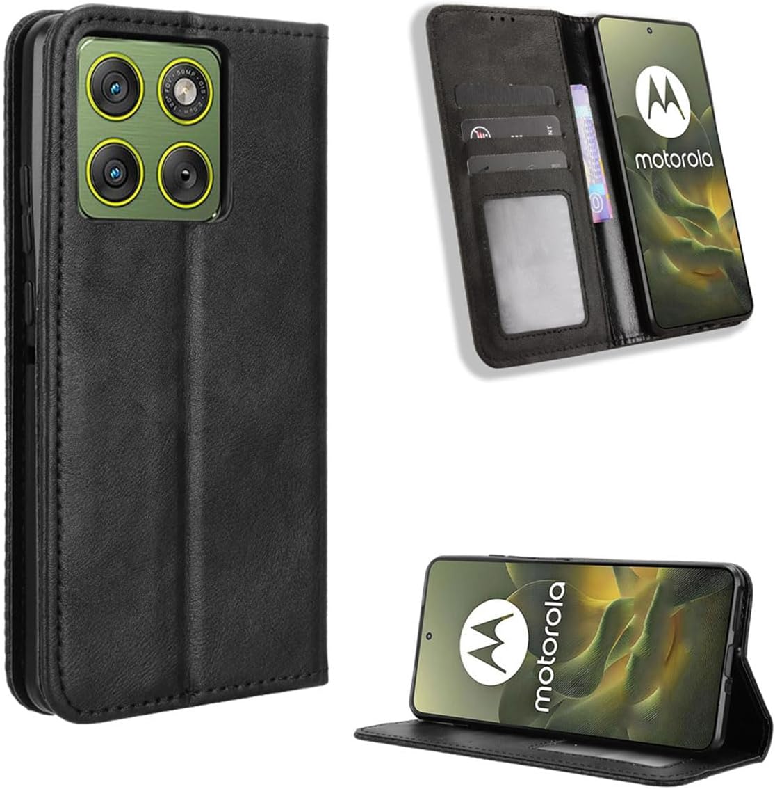 Motorola Edge 70 Case Leather Wallet Flip Book Stand Phone Cover RFID