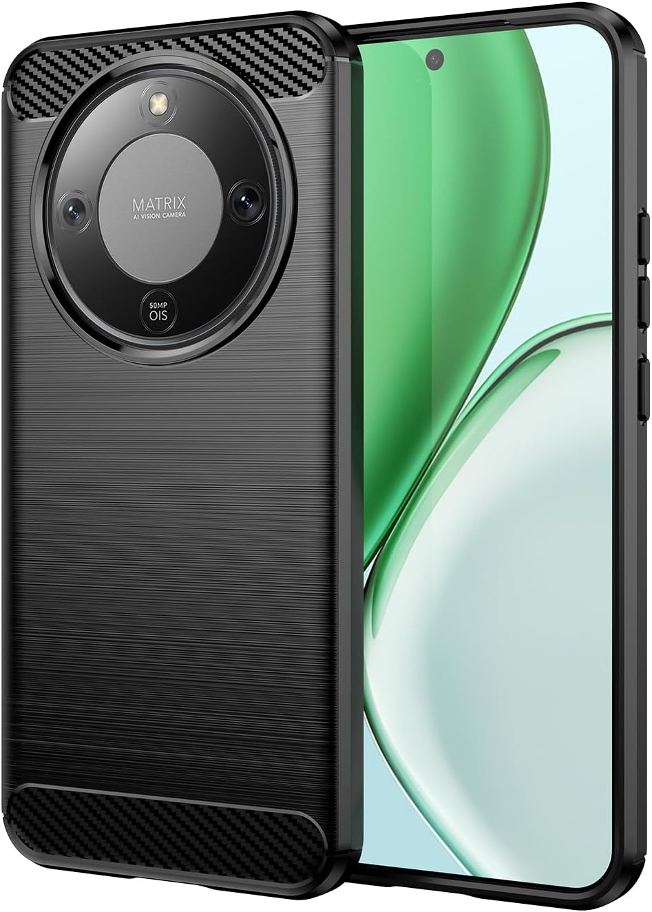 Honor Magic 8 Lite Pro Case Carbon Fibre Phone Cover + Screen Protector