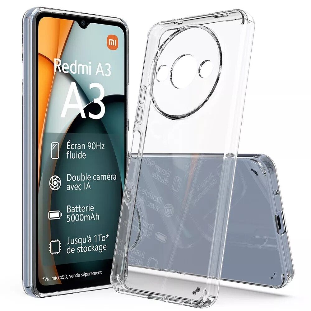 Xiaomi Redmi A3 Case Clear Phone Cover & Screen Protector