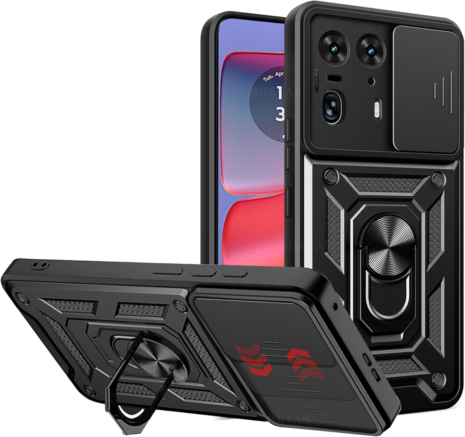 Motorola Edge 50 Ultra Case Shockproof Ring Stand Phone Camera Lens Cover