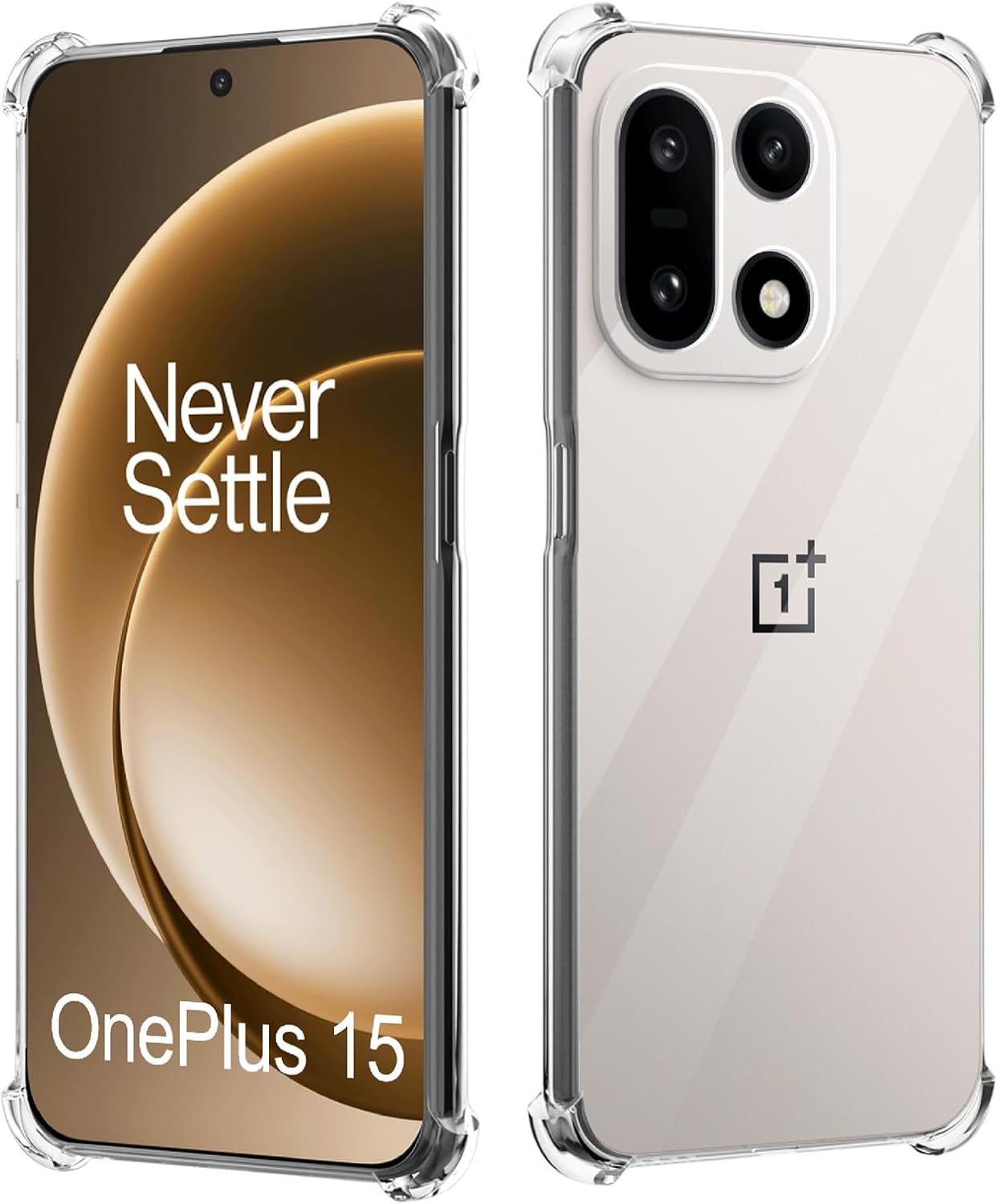 OnePlus 15 Case Clear Silicone Shockproof Gel Phone Cover