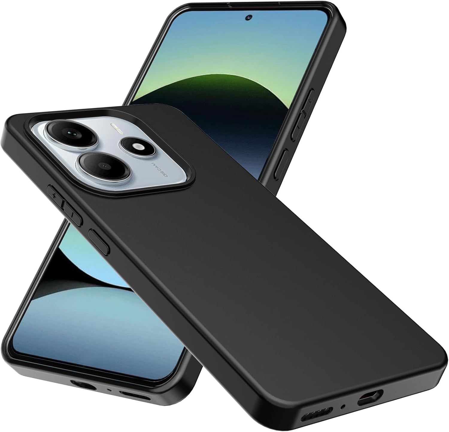Xiaomi Redmi Note 14 5G Case Black Gel Phone Cover & Screen Protector