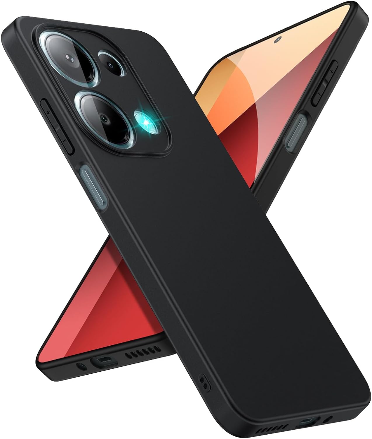Xiaomi Redmi Note 13 Pro 4G Case Black Gel Phone Cover & Screen Protector