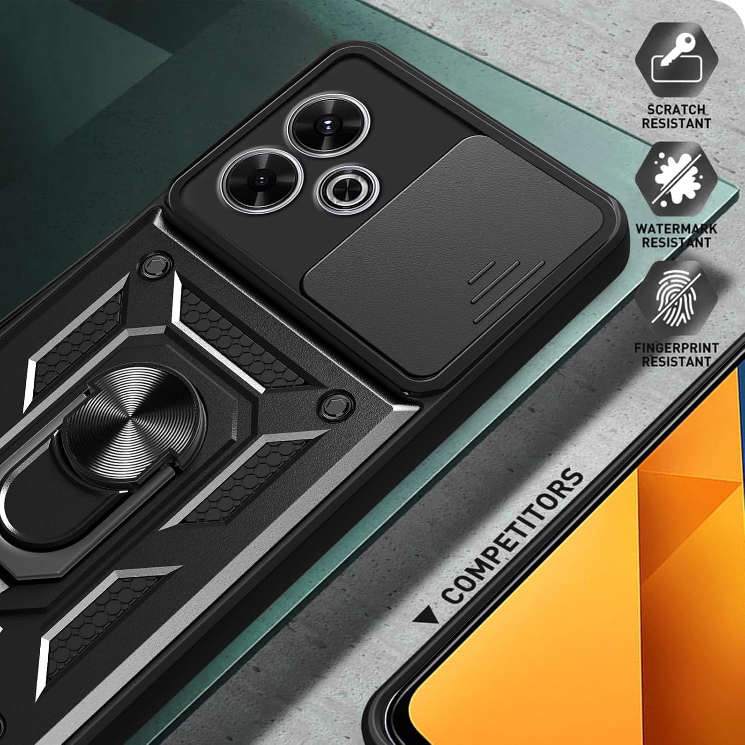 Honor X5c Plus Case Shockproof Ring Stand Phone Camera Lens Cover