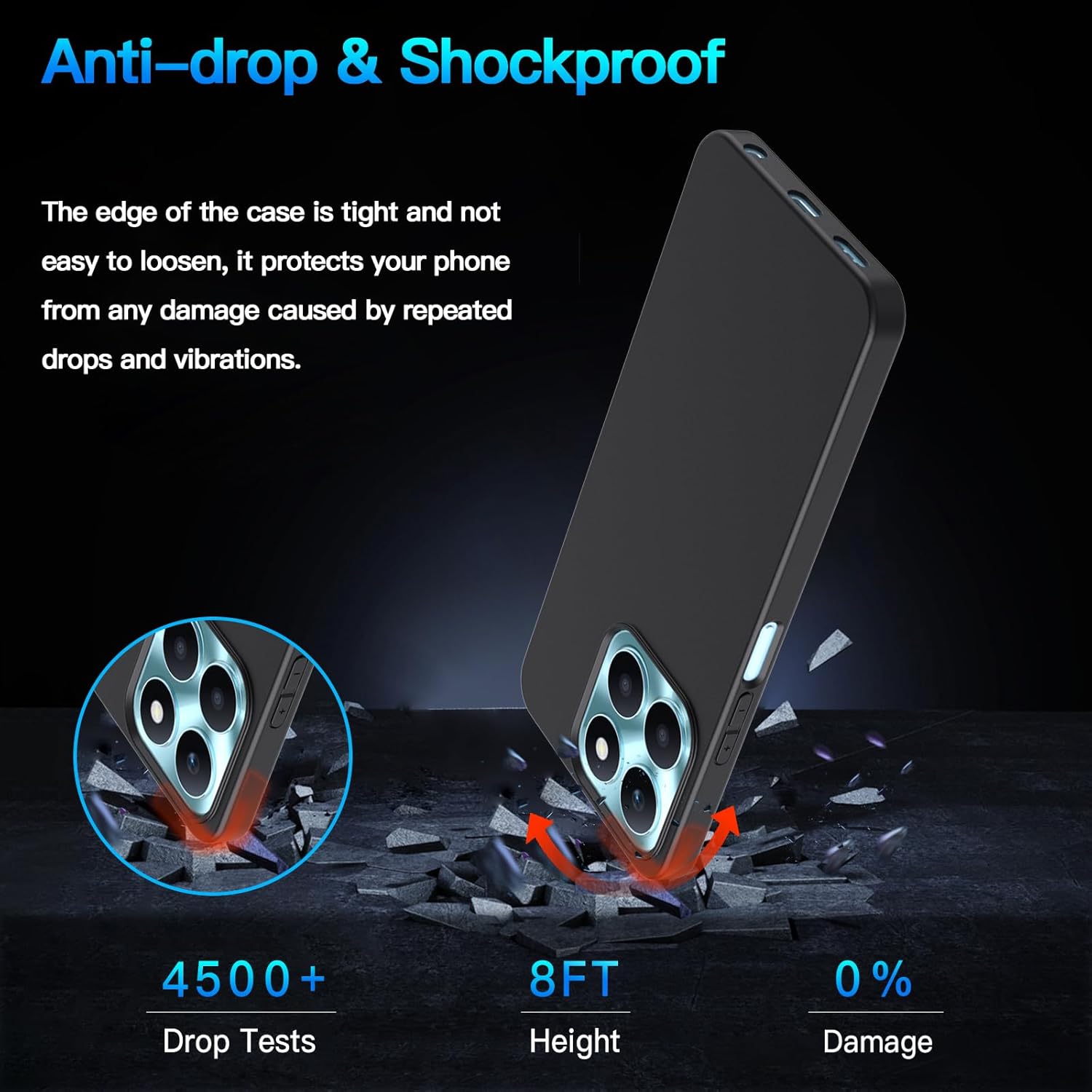 Honor X6b Case Black Gel Phone Cover & Screen Protector