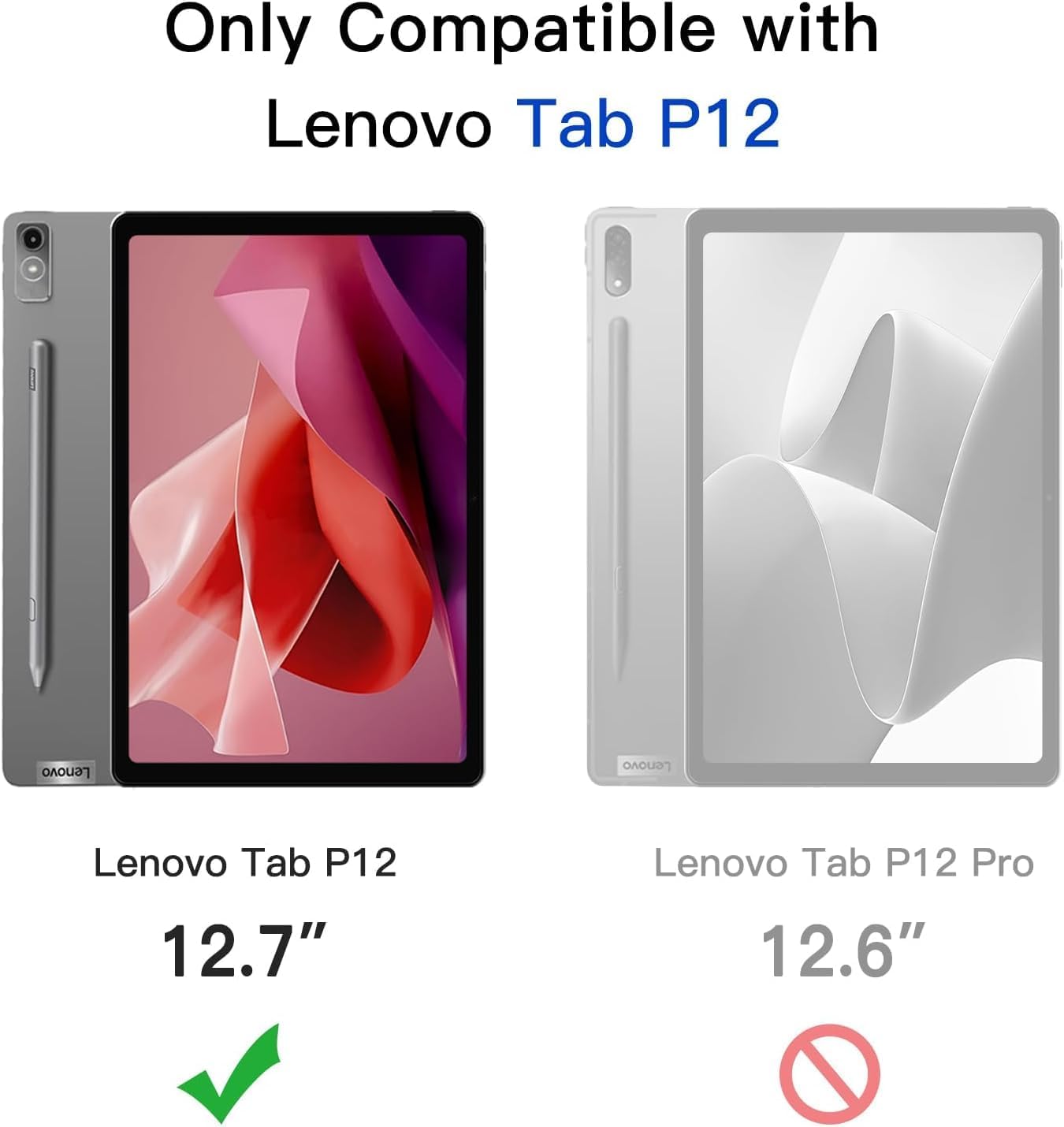 Lenovo Tab P12 Case Stand Cover 360 ° Rotating