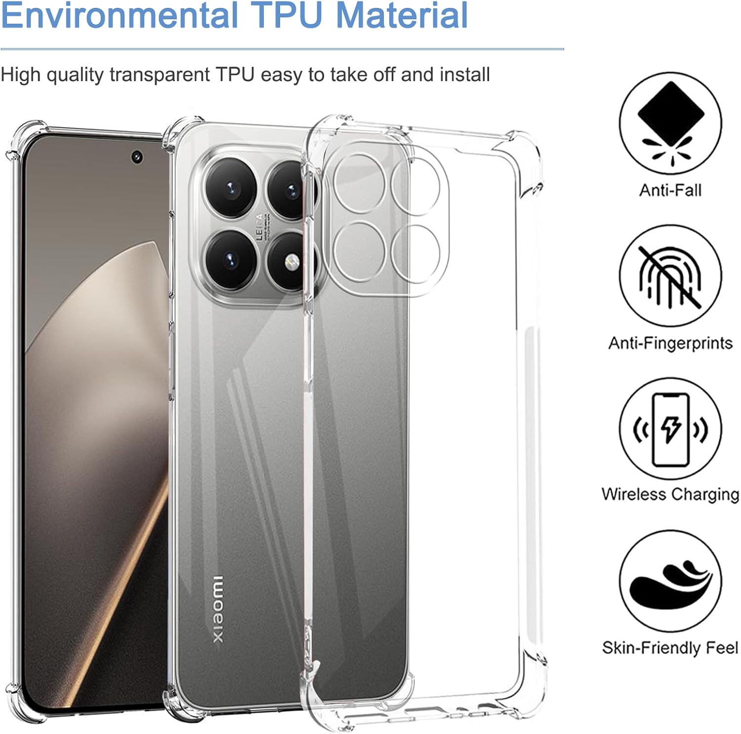 Xiaomi 15T /15T Pro Case Clear Phone Cover & Screen Protector