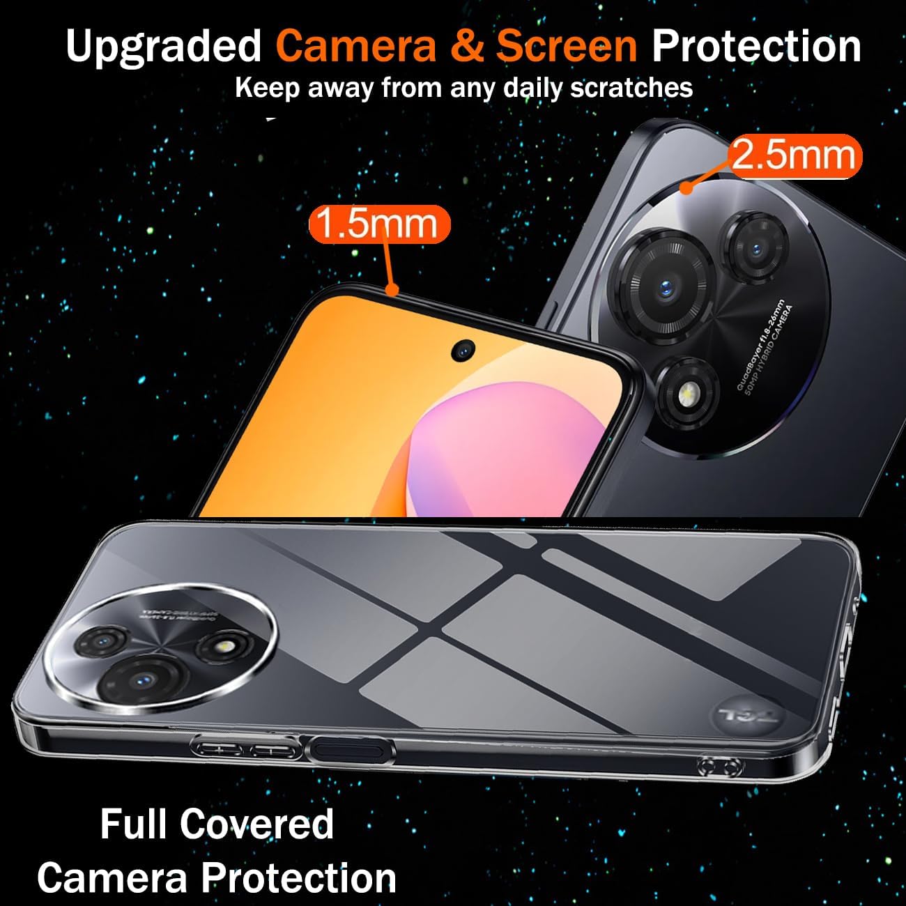 TCL 605 Case Clear Phone Cover