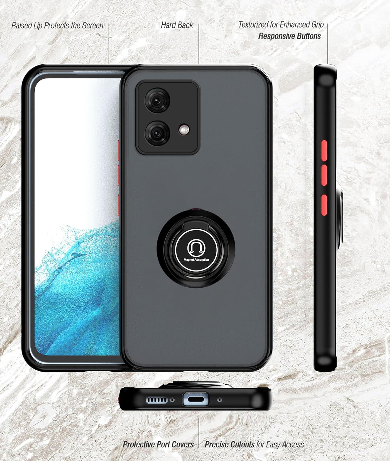Motorola Moto G84 5G Case Kickstand Shockproof Cover Heavy Duty