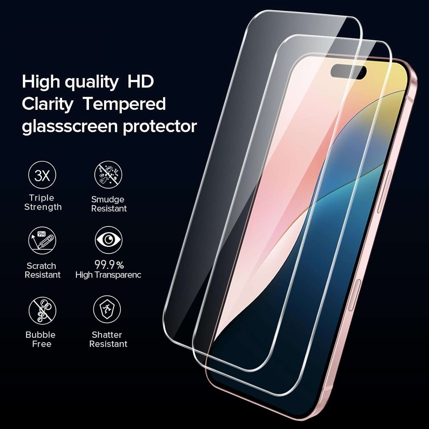 Apple iPhone 16 Pro Plus Max Case Clear Phone Cover & Screen Protector