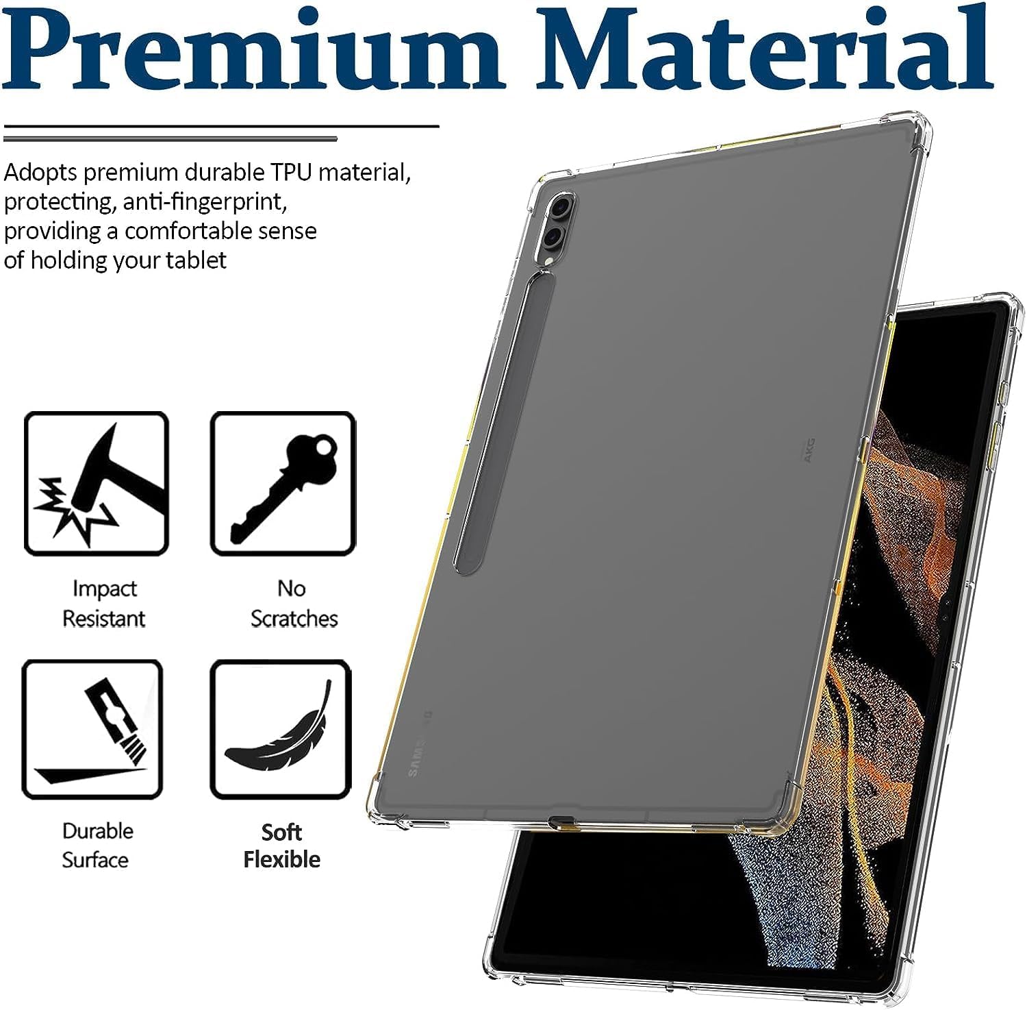 Samsung Galaxy Tab S10 + Plus Ultra Case Clear Shockproof Cover