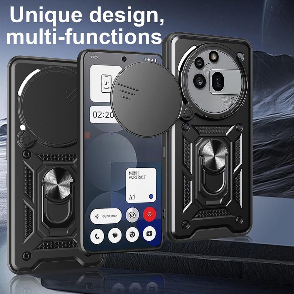 Nothing Phone (3a) Pro Case Shockproof Ring Stand Phone Camera Lens Cover