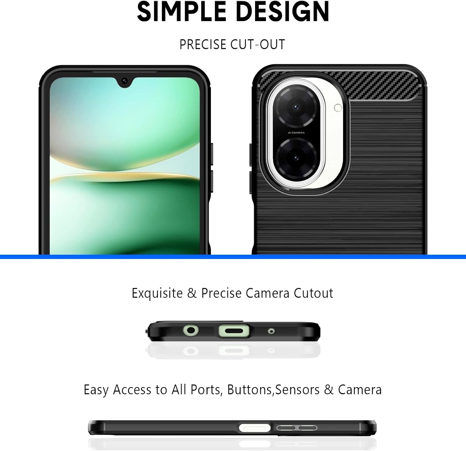Xiaomi Redmi A5 4G Case Carbon Fibre Phone Cover + Screen Protector