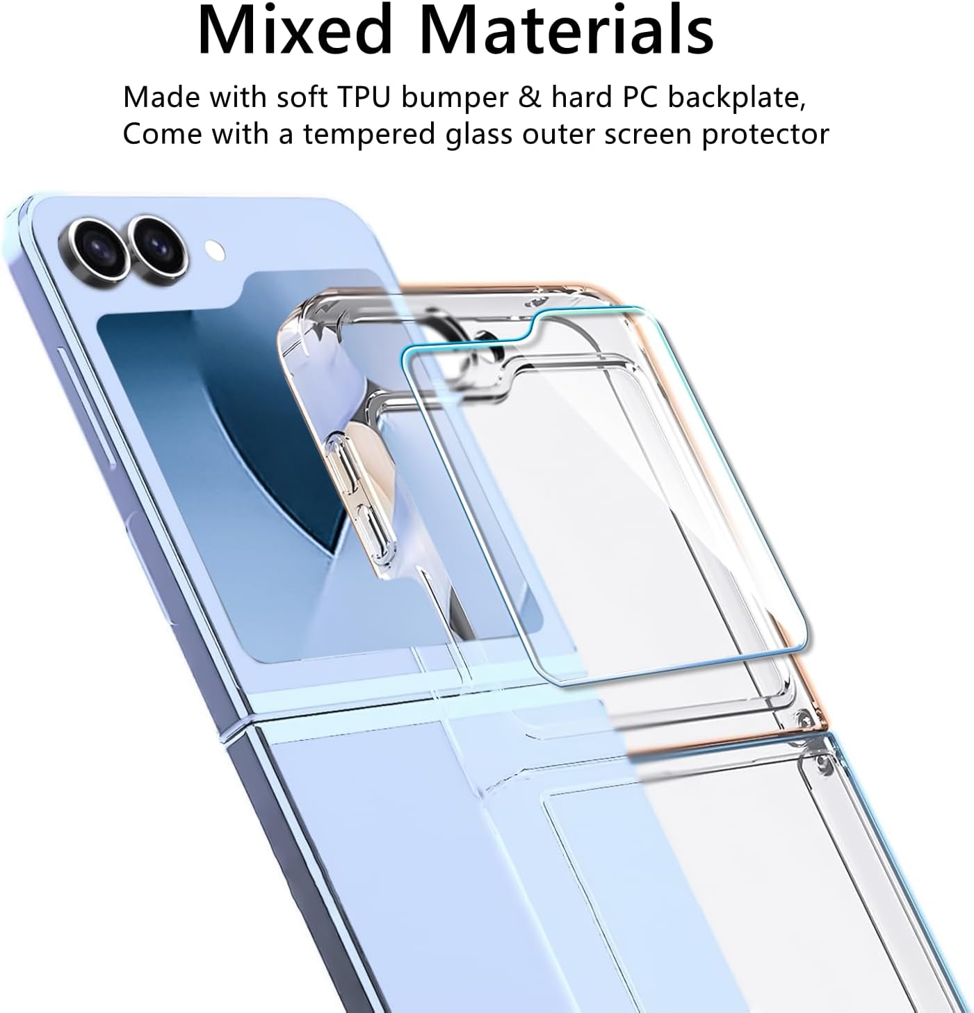 Samsung Galaxy Z Flip 6 Case Clear Hard Phone Cover + Screen Protector