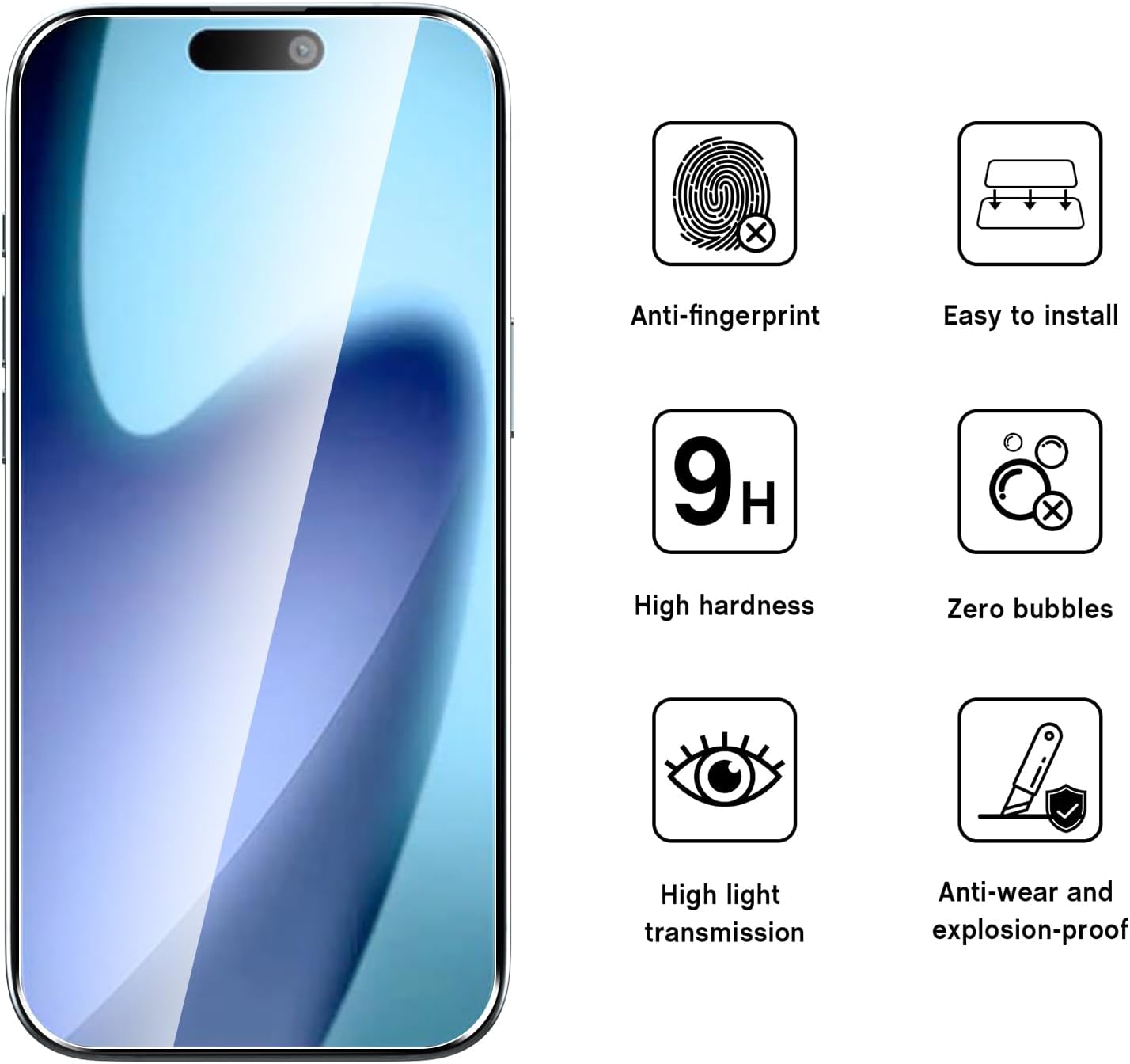 iPhone 17 Air Pro Max Screen Protector Glass [2 Pack]
