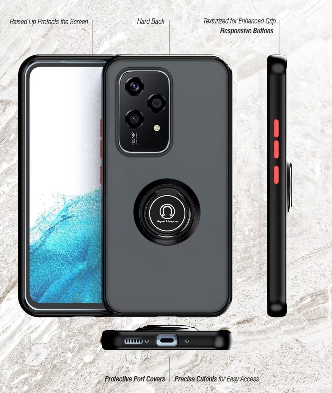 Honor 200 Lite Case Kickstand Shockproof Cover Heavy Duty