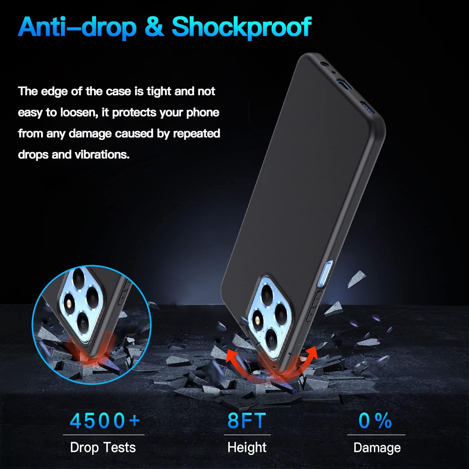 Honor X6a Case Matte Soft Black Gel Phone Cover