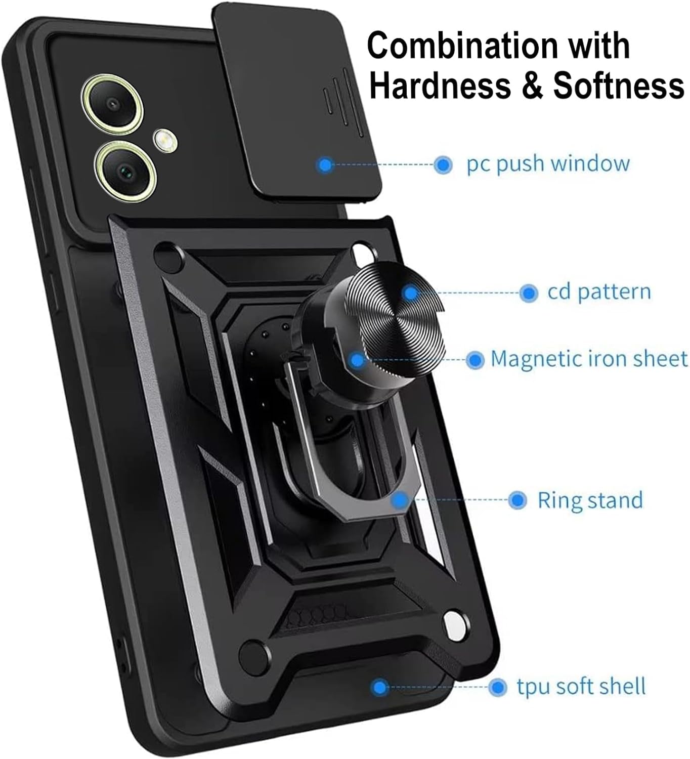 Samsung Galaxy A05 / A05S Case Shockproof Ring Stand Phone Camera Lens Cover