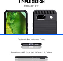 Google Pixel 8a Case Carbon Fibre Phone Cover + Screen Protector