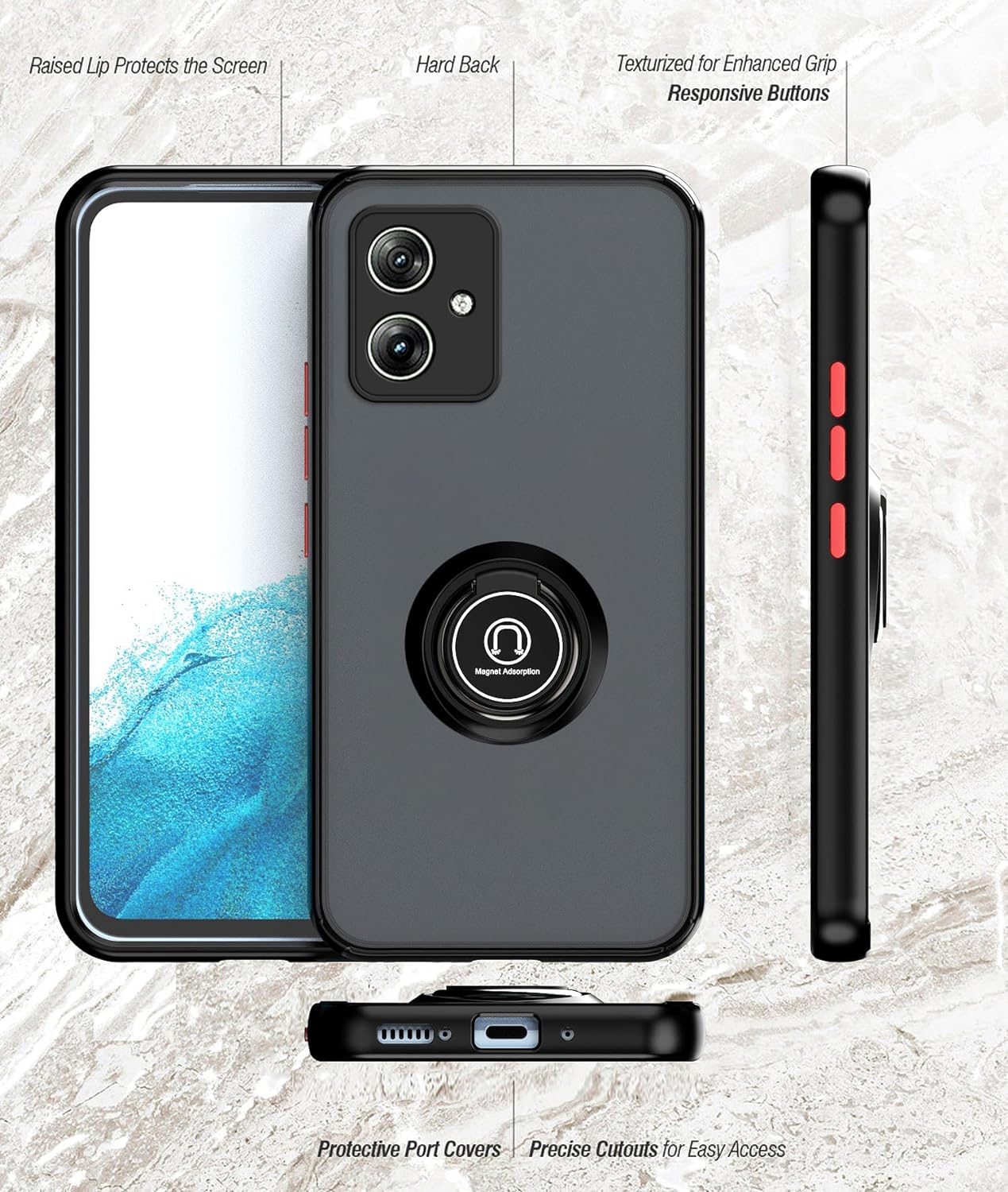 Motorola Moto G54 5G Case Kickstand Shockproof Cover Heavy Duty