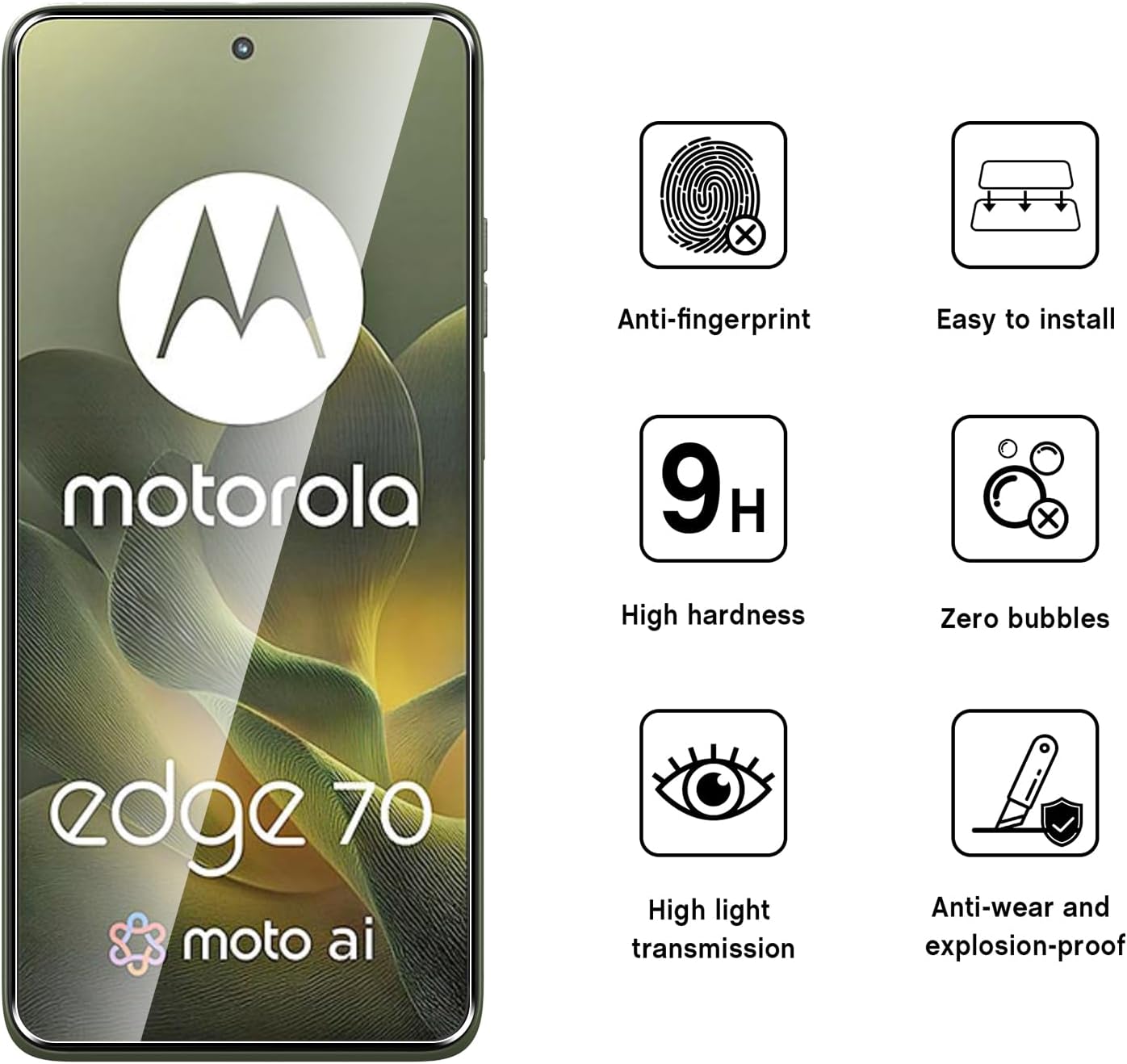 Motorola Edge 70 Screen Protector Glass [2 Pack]