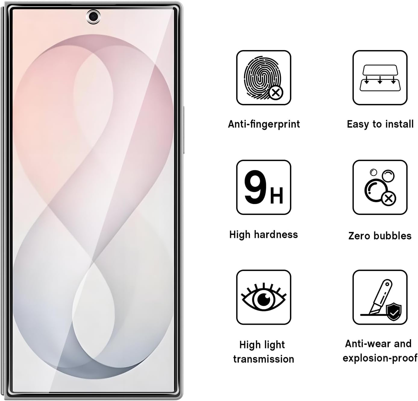 Samsung Galaxy Z Fold 8 Ultra Screen Protector Glass 2 Pack