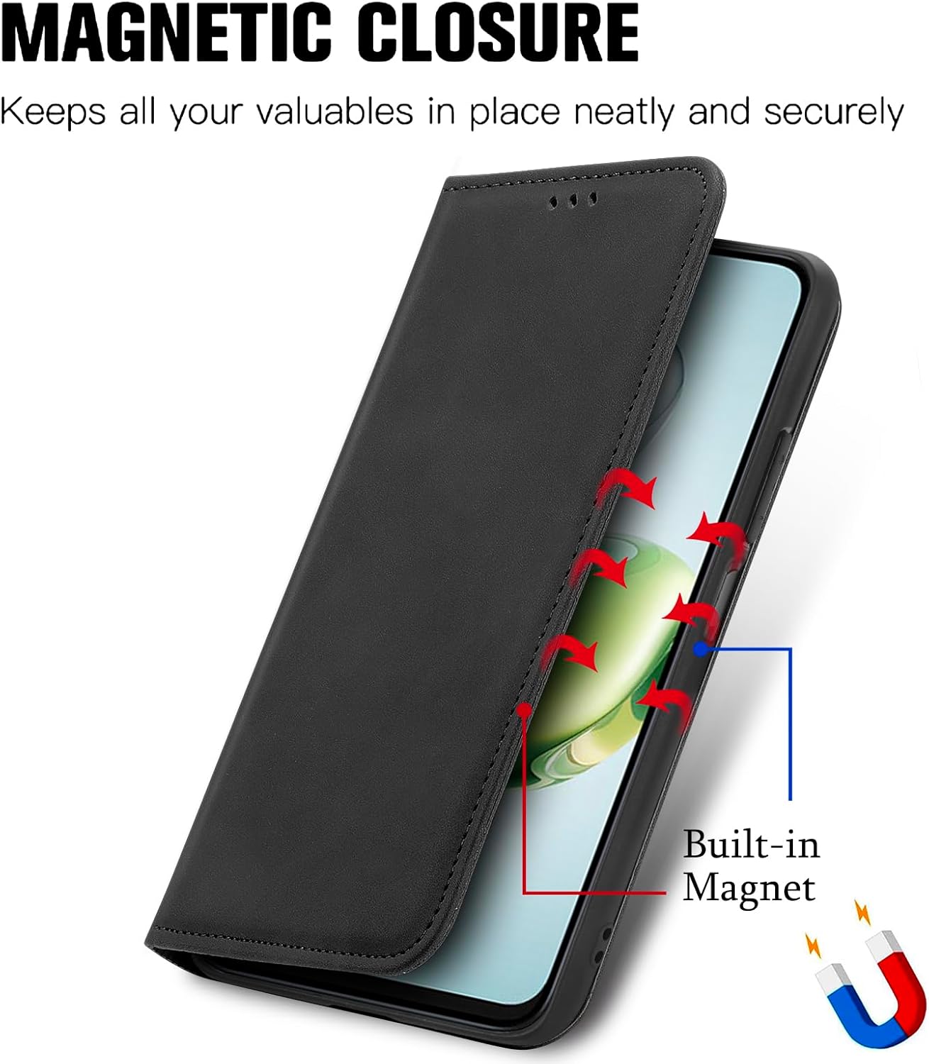 Honor X6c Case Leather Wallet Flip Book Stand Phone Cover RFID