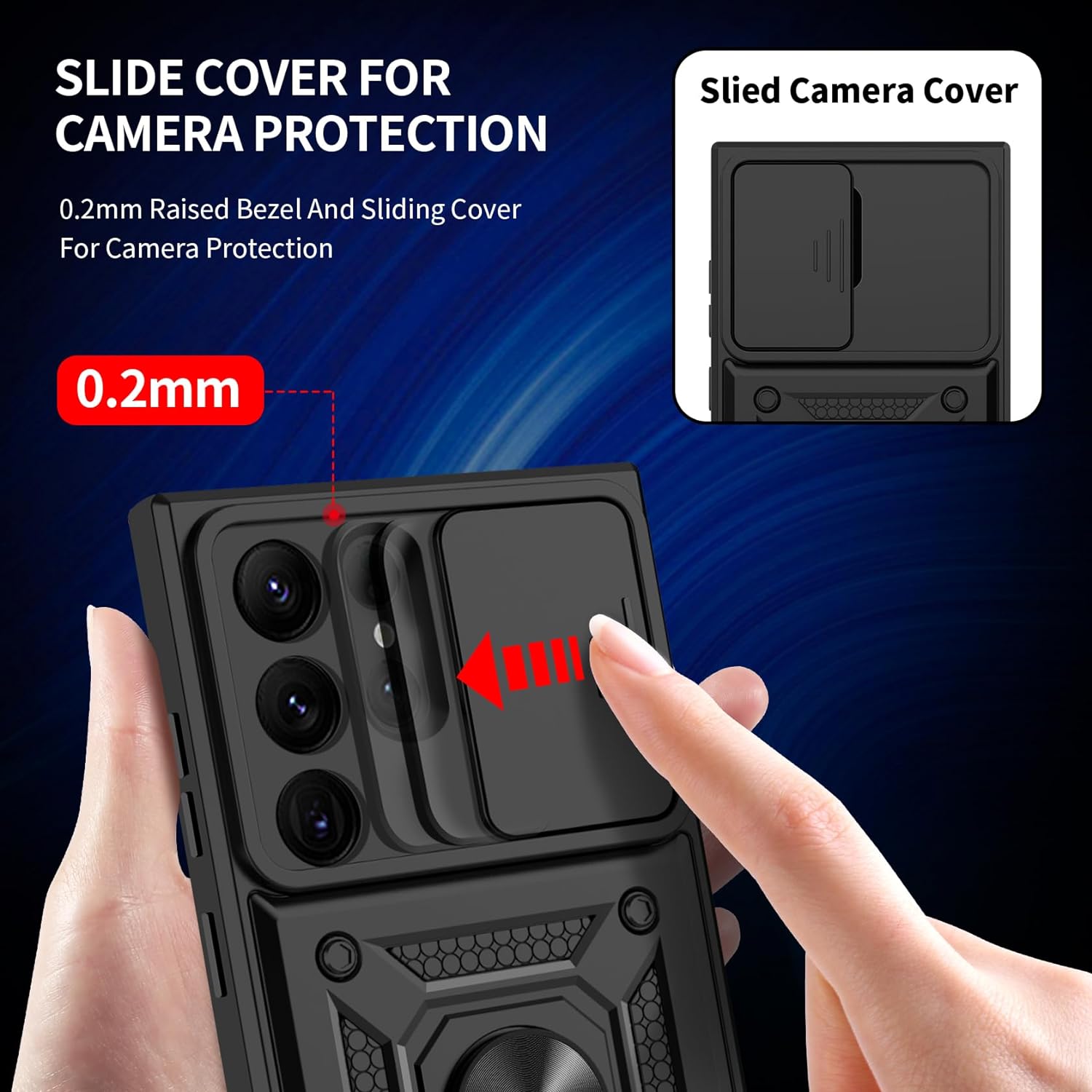 Samsung Galaxy S24 Plus Ultra Case Shockproof Ring Stand Phone Camera Lens Cover
